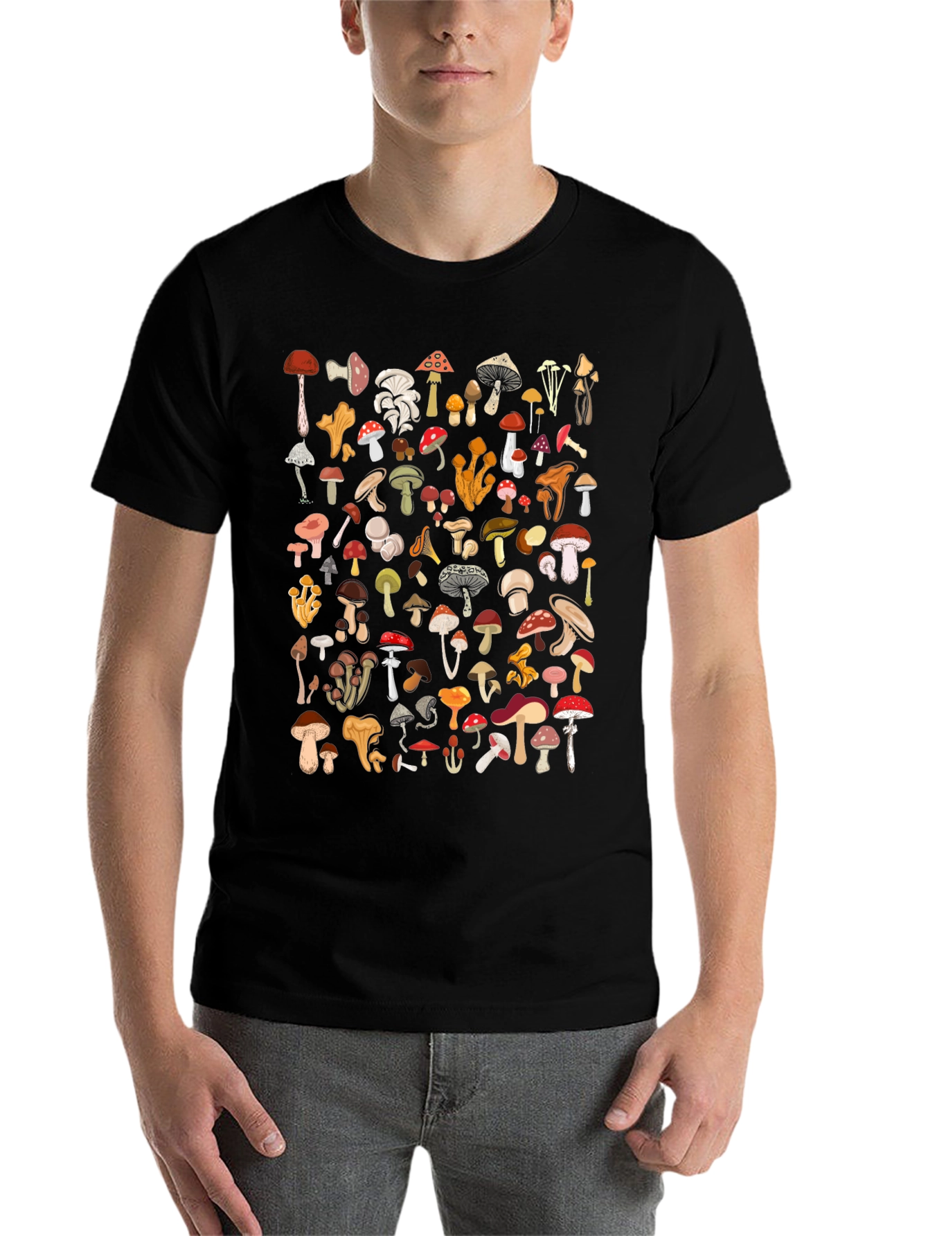 Mushroom Graphic Print Tee - Unisex Casual Top