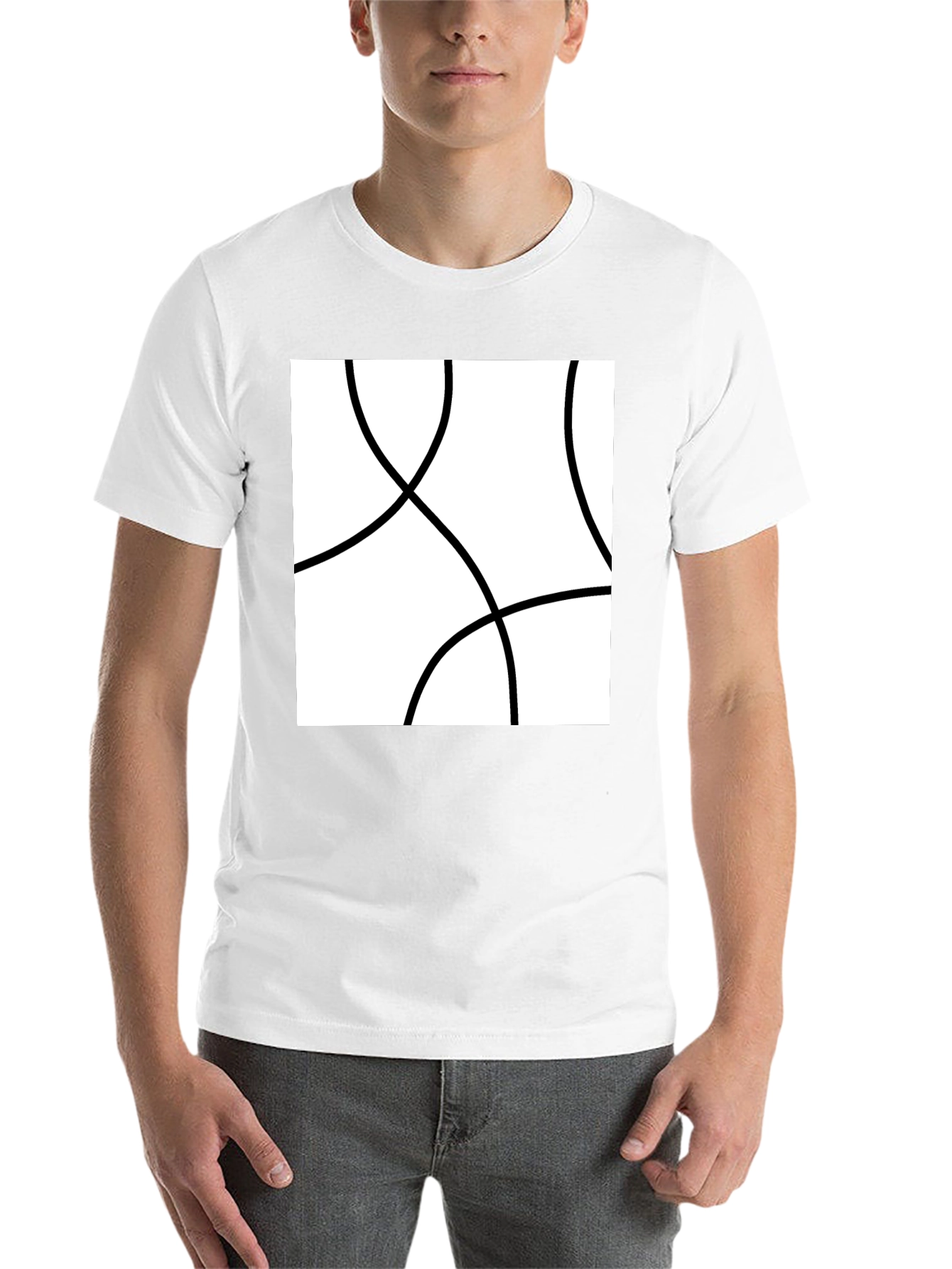 Abstract Circle Graphic Tee - Modern Black T-Shirt