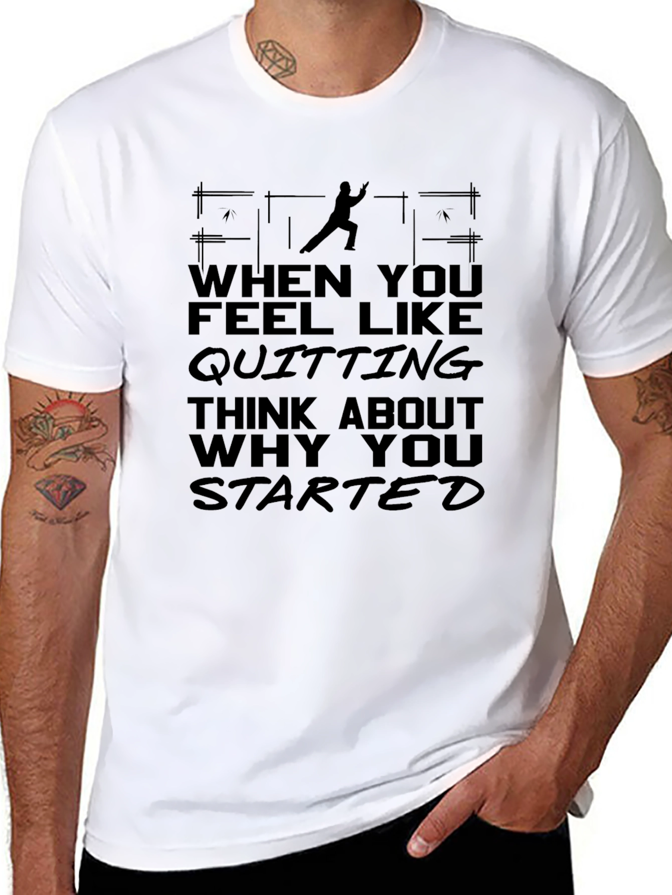 Motivational Quote Graphic Black T-Shirt