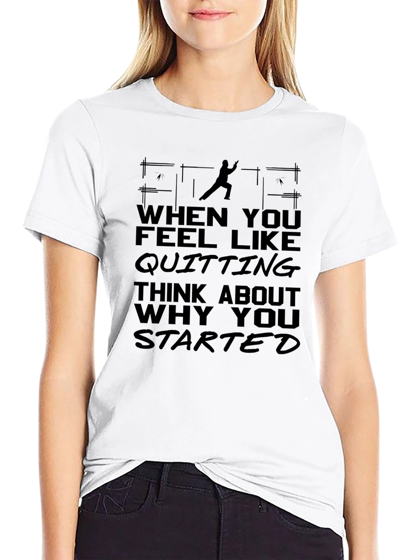 Motivational Quote Graphic Black T-Shirt