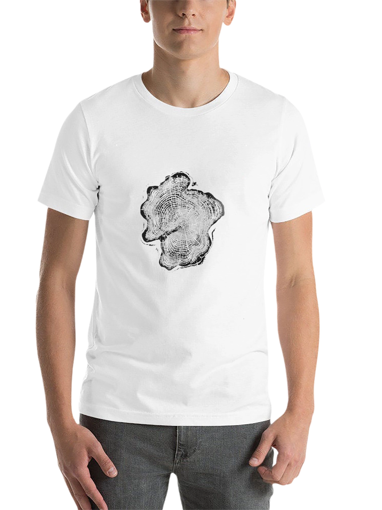 Tree Ring Graphic Tee - Black Cotton T-Shirt