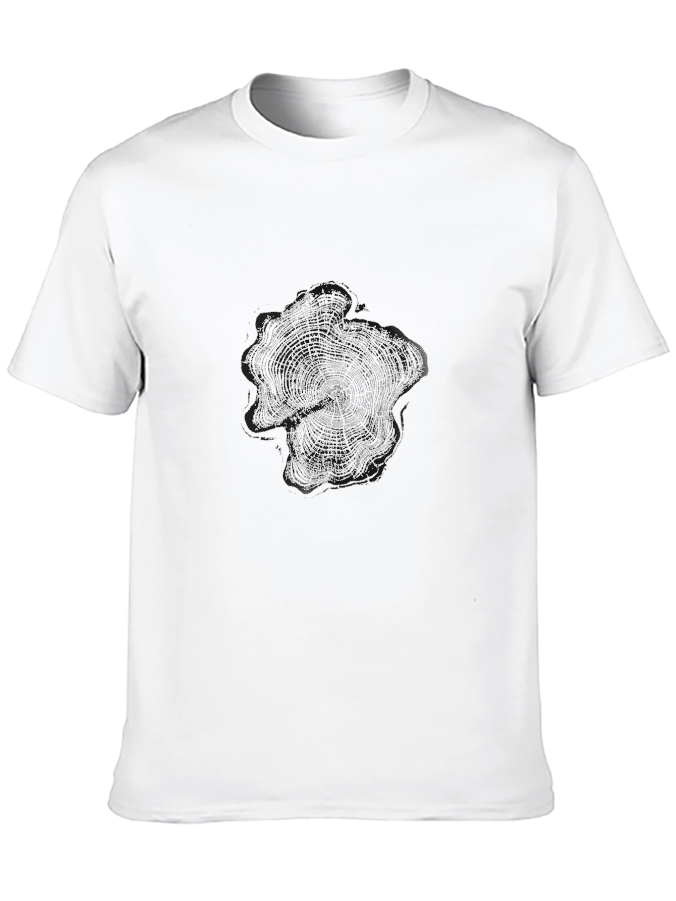 Tree Ring Graphic Tee - Black Cotton T-Shirt