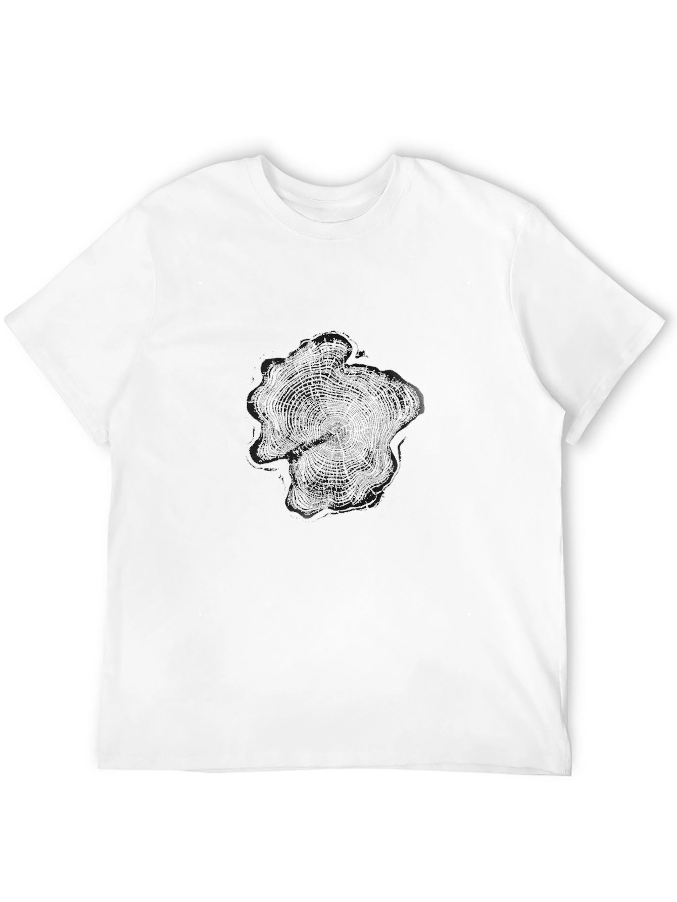 Tree Ring Graphic Tee - Black Cotton T-Shirt