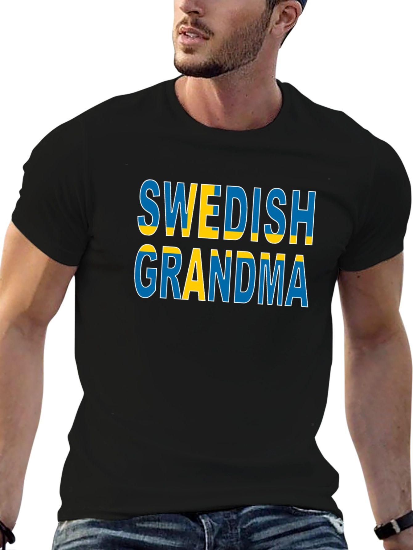 Swedish Grandma T-Shirt Black Cotton