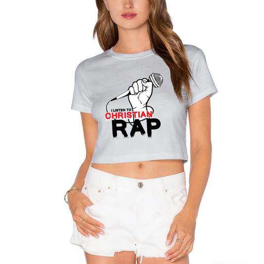 I Listen To Christian Rap Music Fan Graphic Crop Top