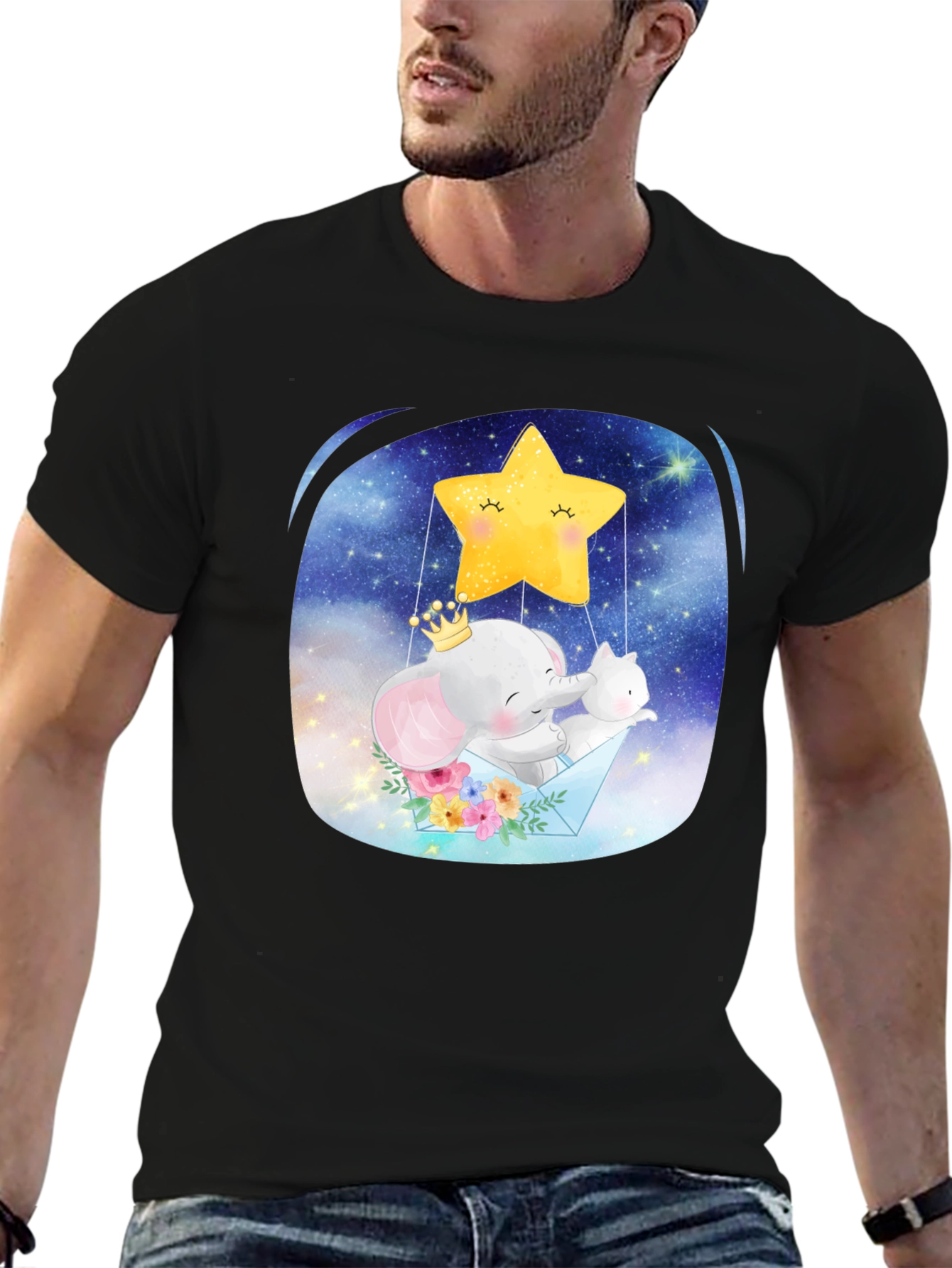 Cute Elephant & Star T-Shirt