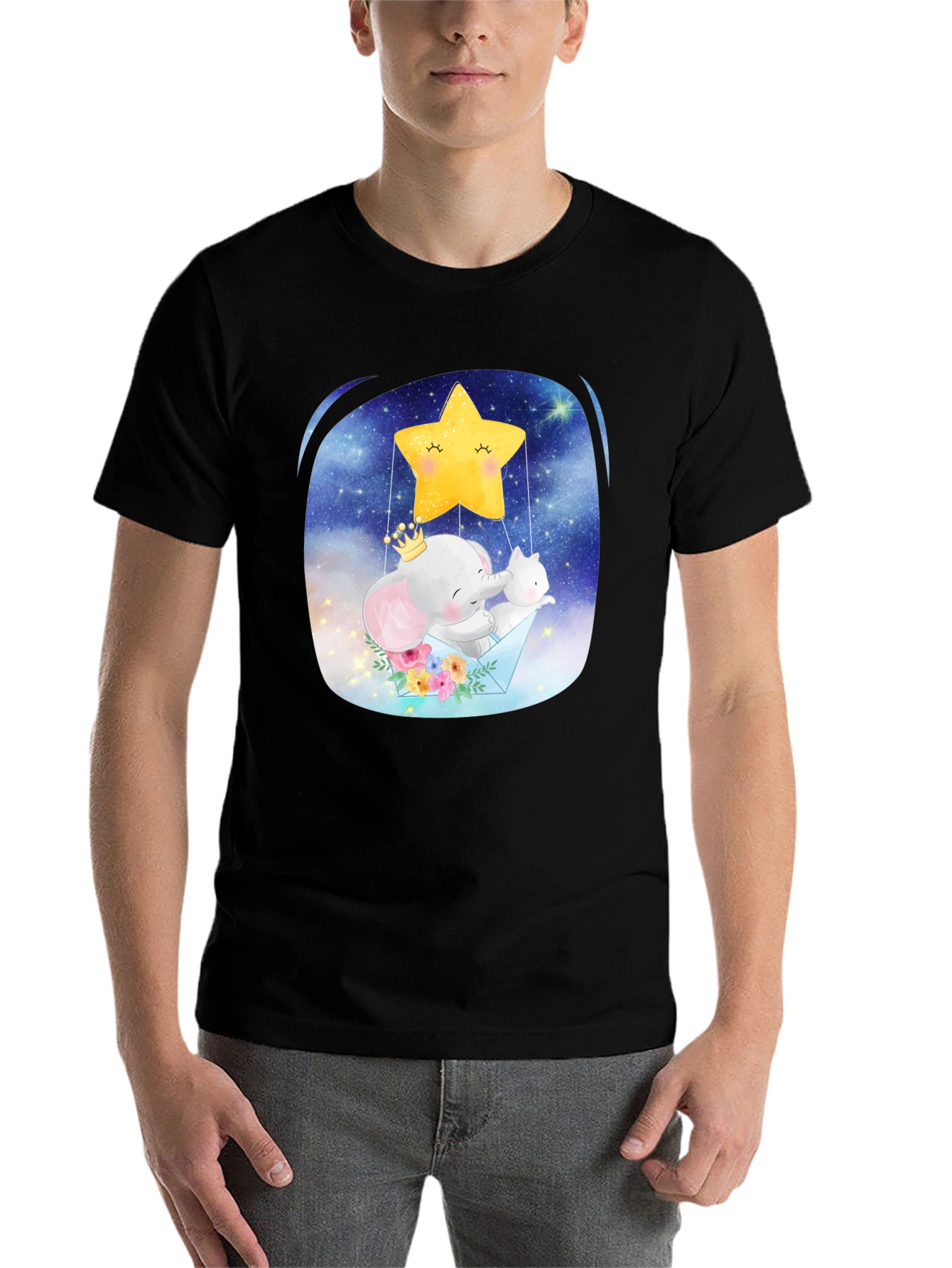 Cute Elephant & Star T-Shirt