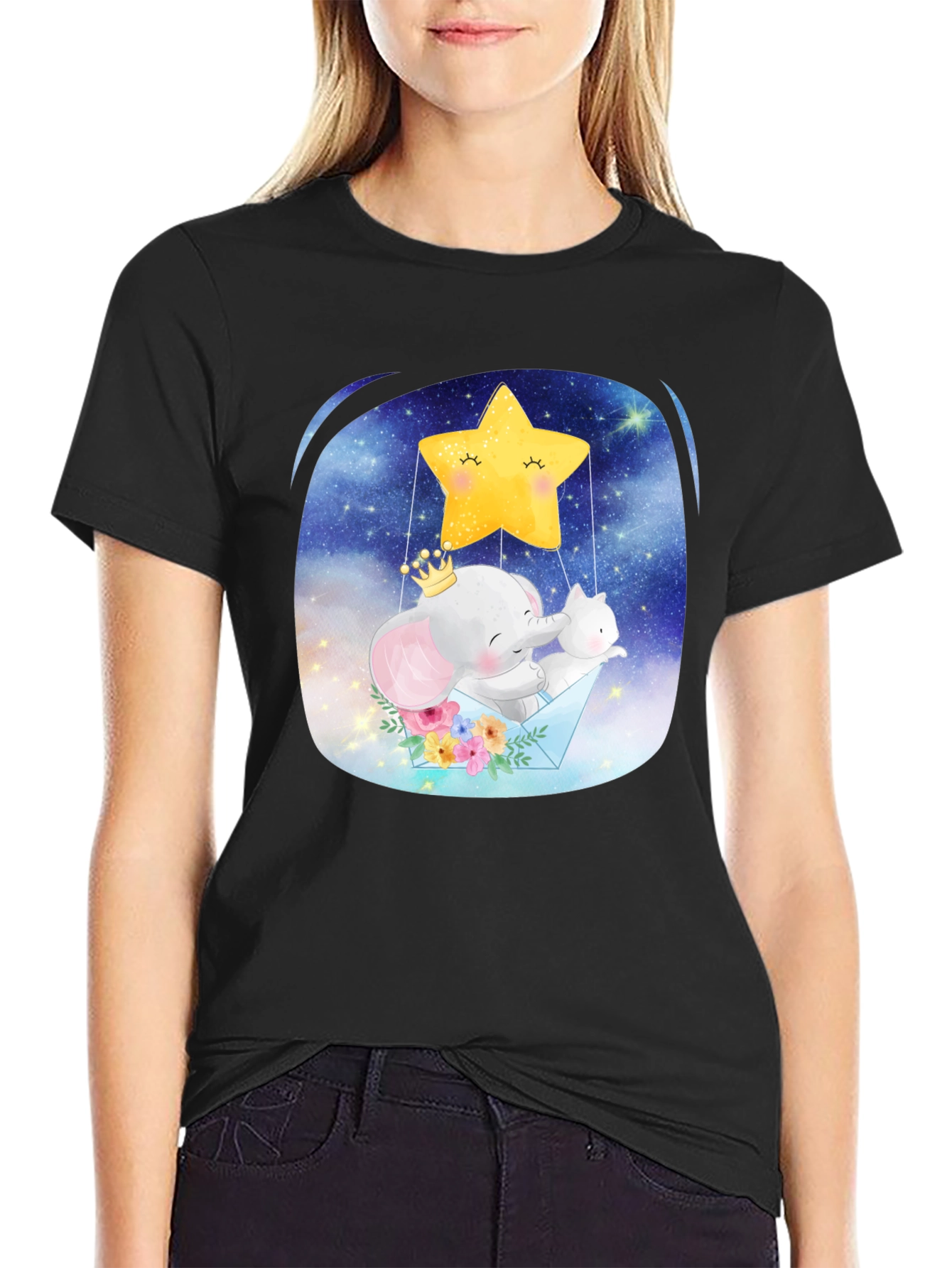 Cute Elephant & Star T-Shirt