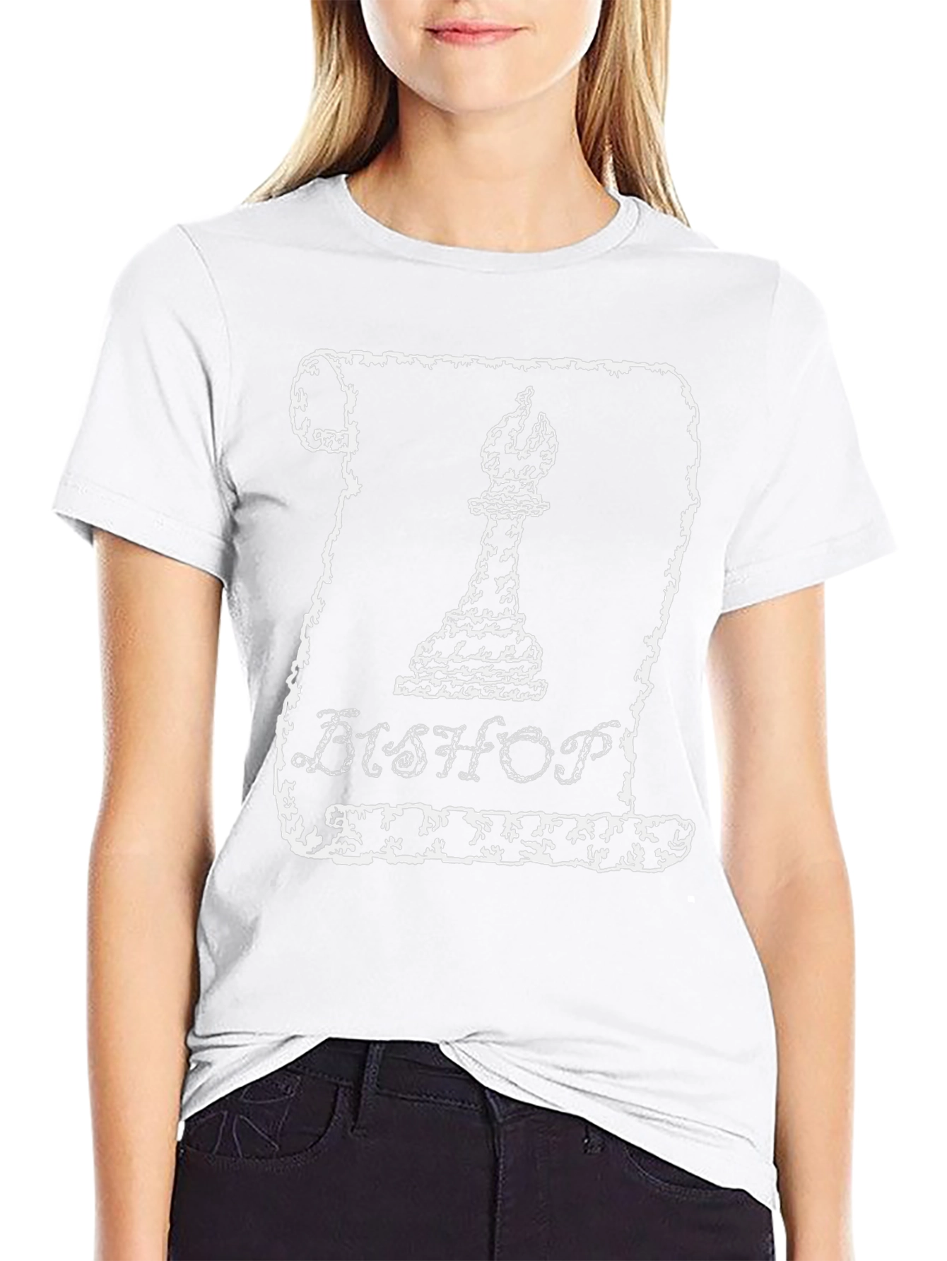 Bishop Chess Piece Graphic T-Shirt - Black