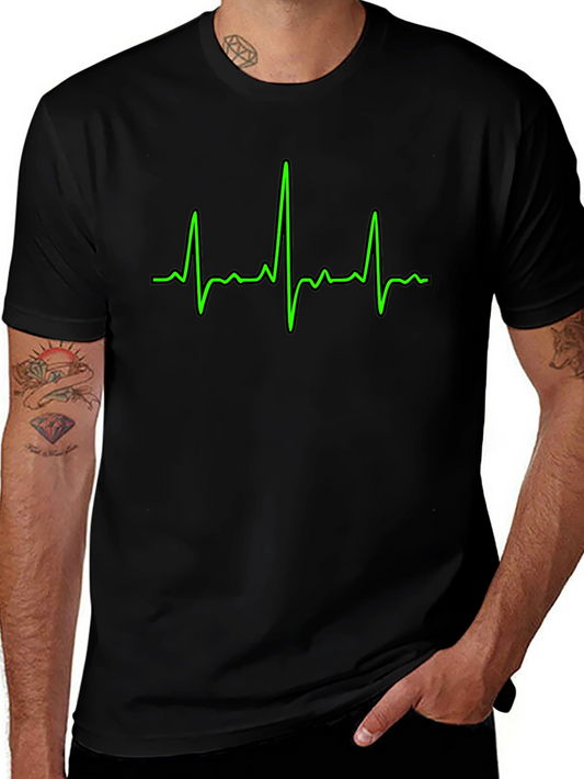 Heartbeat Graphic Tee - Classic Black Cotton T-Shirt