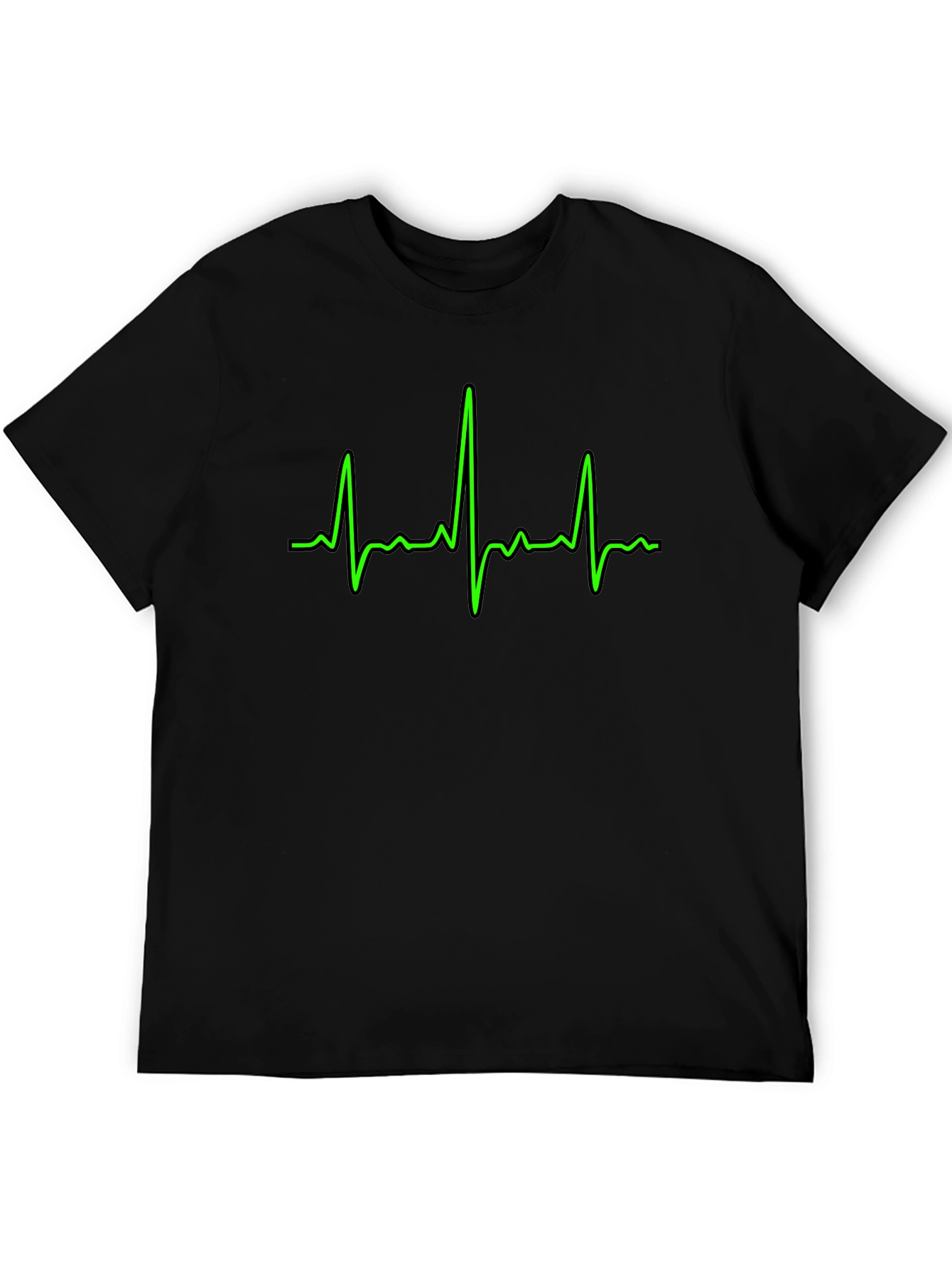 Heartbeat Graphic Tee - Classic Black Cotton T-Shirt