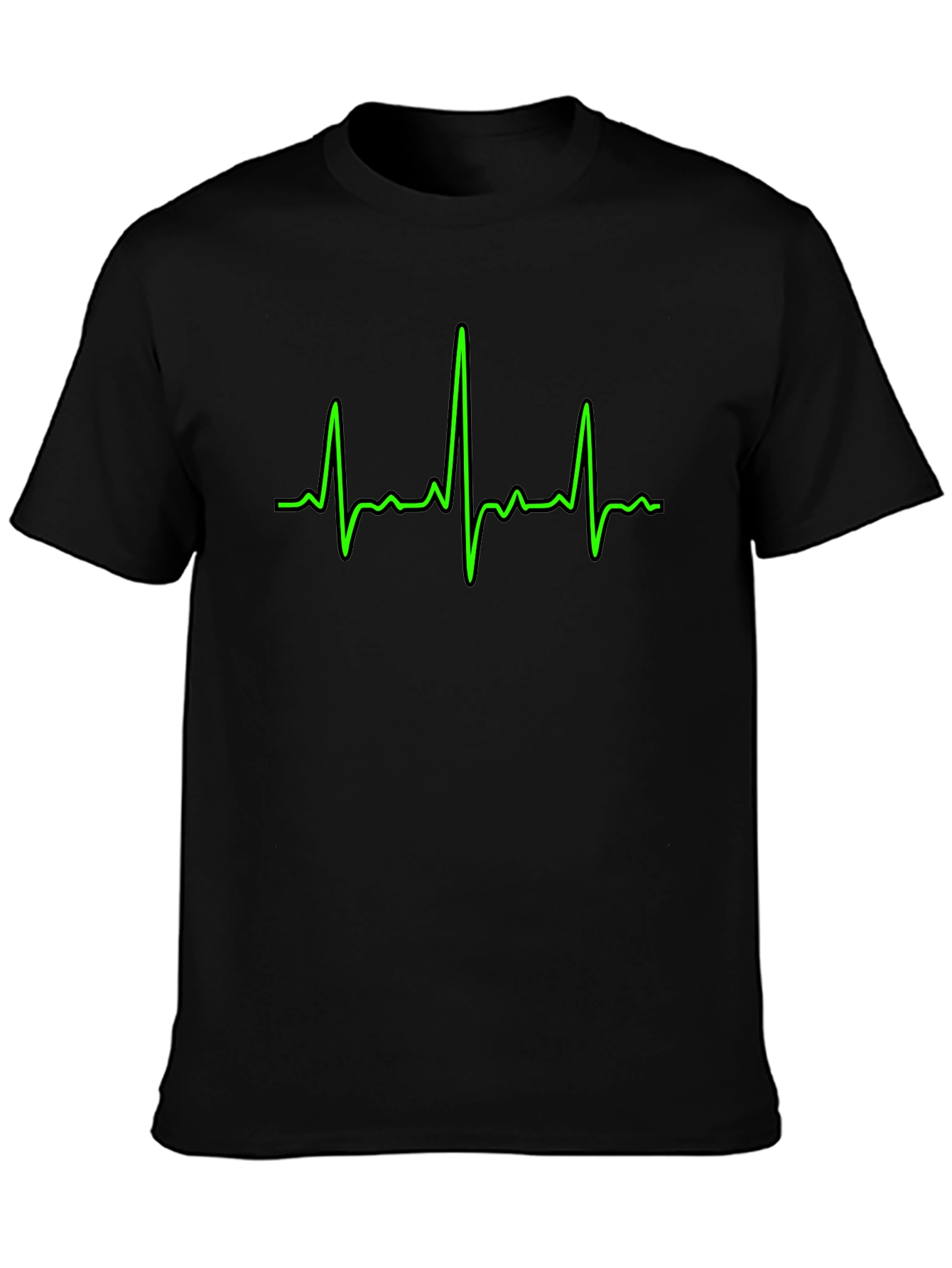Heartbeat Graphic Tee - Classic Black Cotton T-Shirt