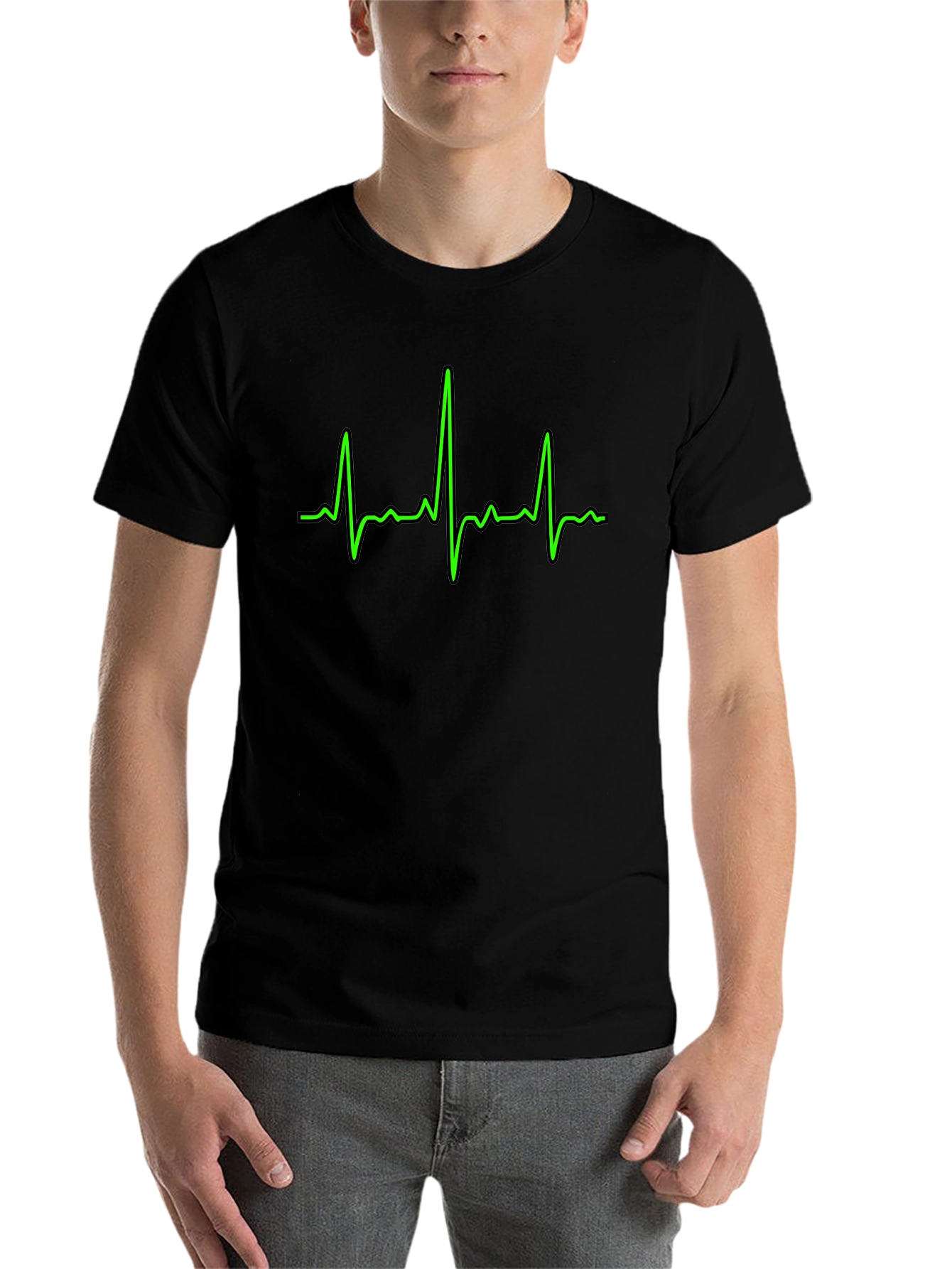 Heartbeat Graphic Tee - Classic Black Cotton T-Shirt