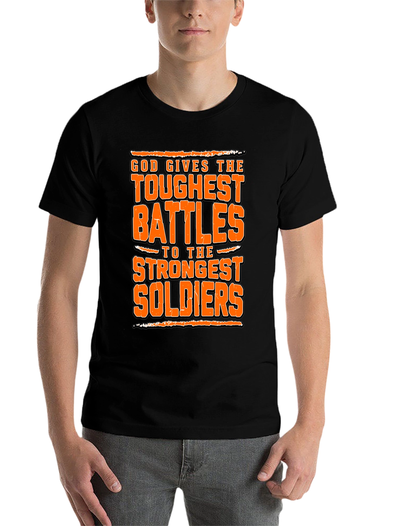 God Gives Toughest Battles Graphic Tee
