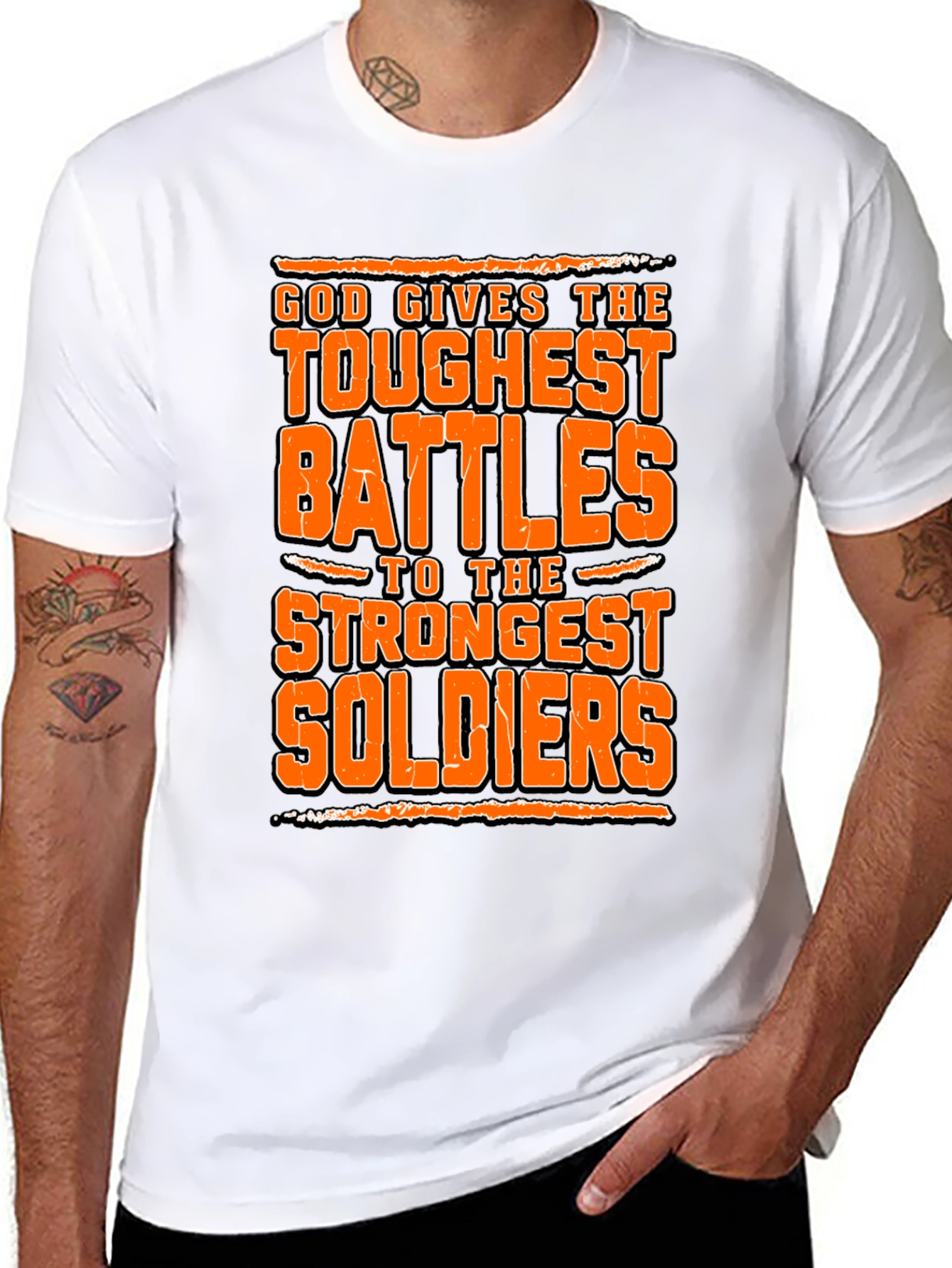 God Gives Toughest Battles Graphic Tee