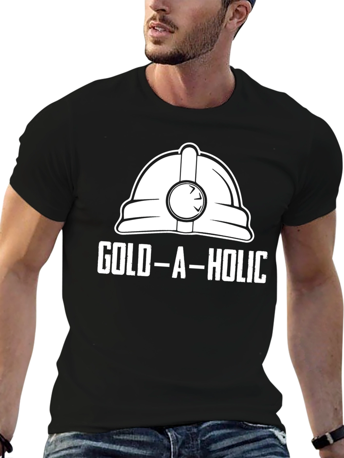 Gold-A-Holic Funny Miner Hard Hat T-Shirt