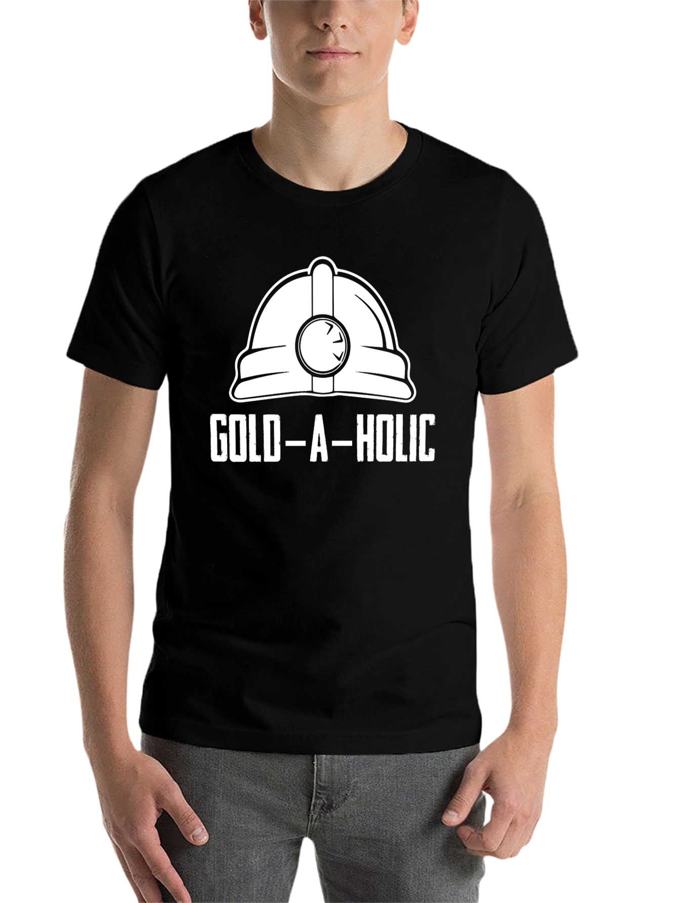 Gold-A-Holic Funny Miner Hard Hat T-Shirt