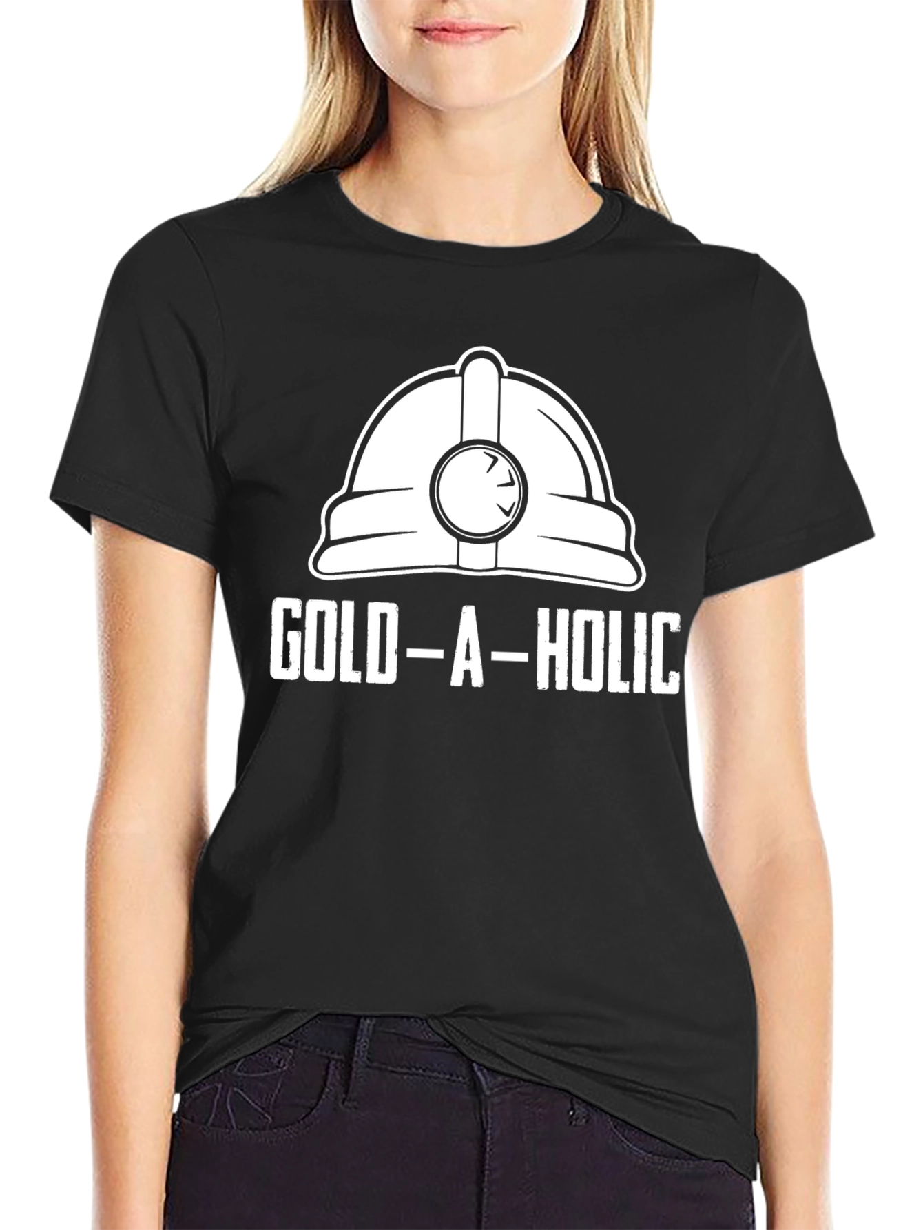 Gold-A-Holic Funny Miner Hard Hat T-Shirt