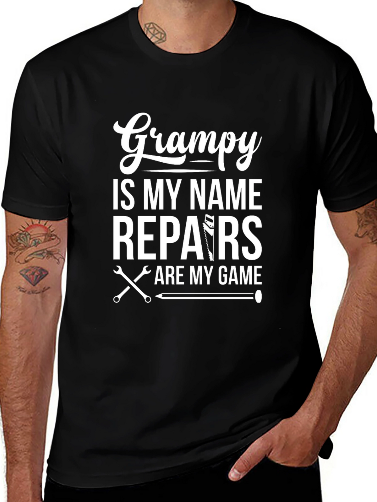 Grampy Repairs T-Shirt - Handyman Gift