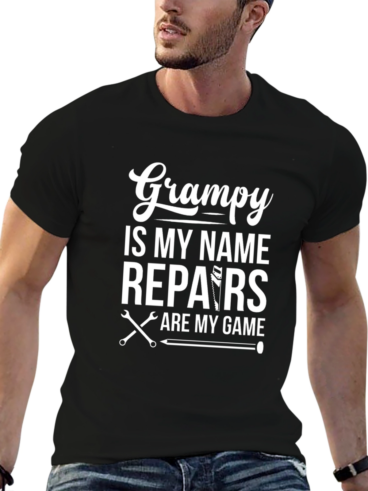 Grampy Repairs T-Shirt - Handyman Gift