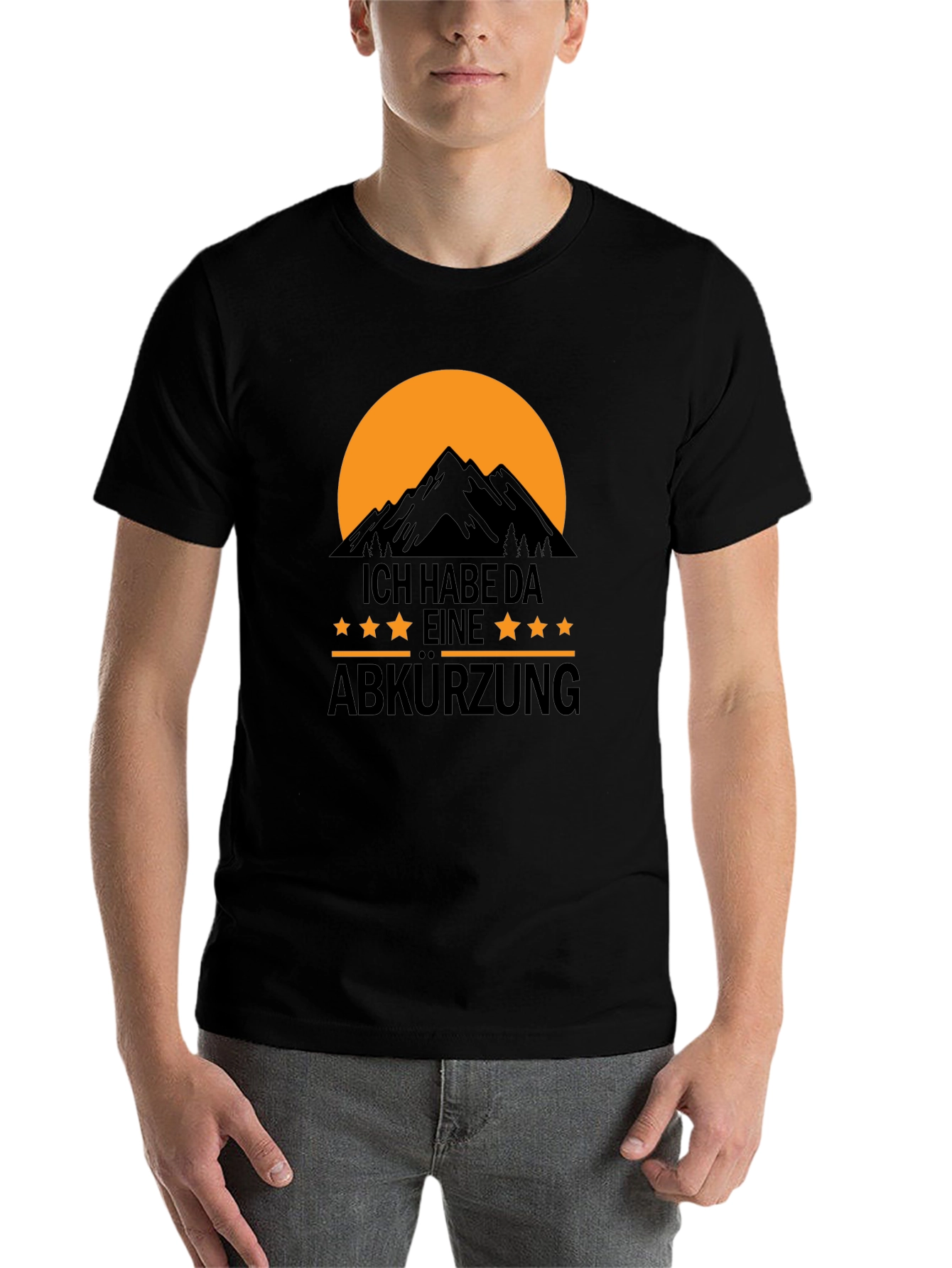 Black T-Shirt: I Have A Shortcut Mountain Design