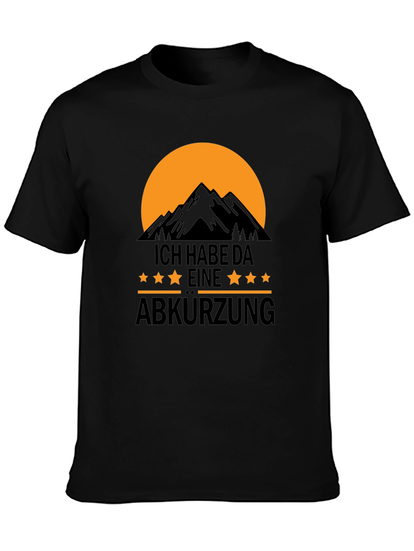 Black T-Shirt: I Have A Shortcut Mountain Design
