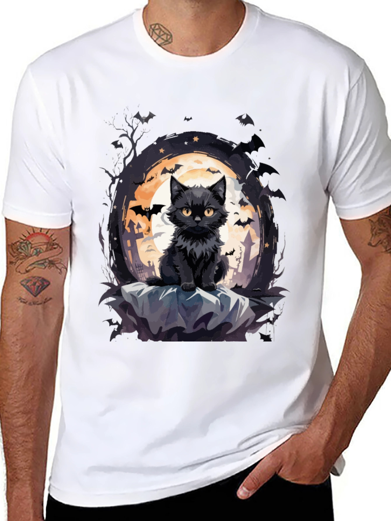 Halloween Black Cat T-Shirt - Spooky Season