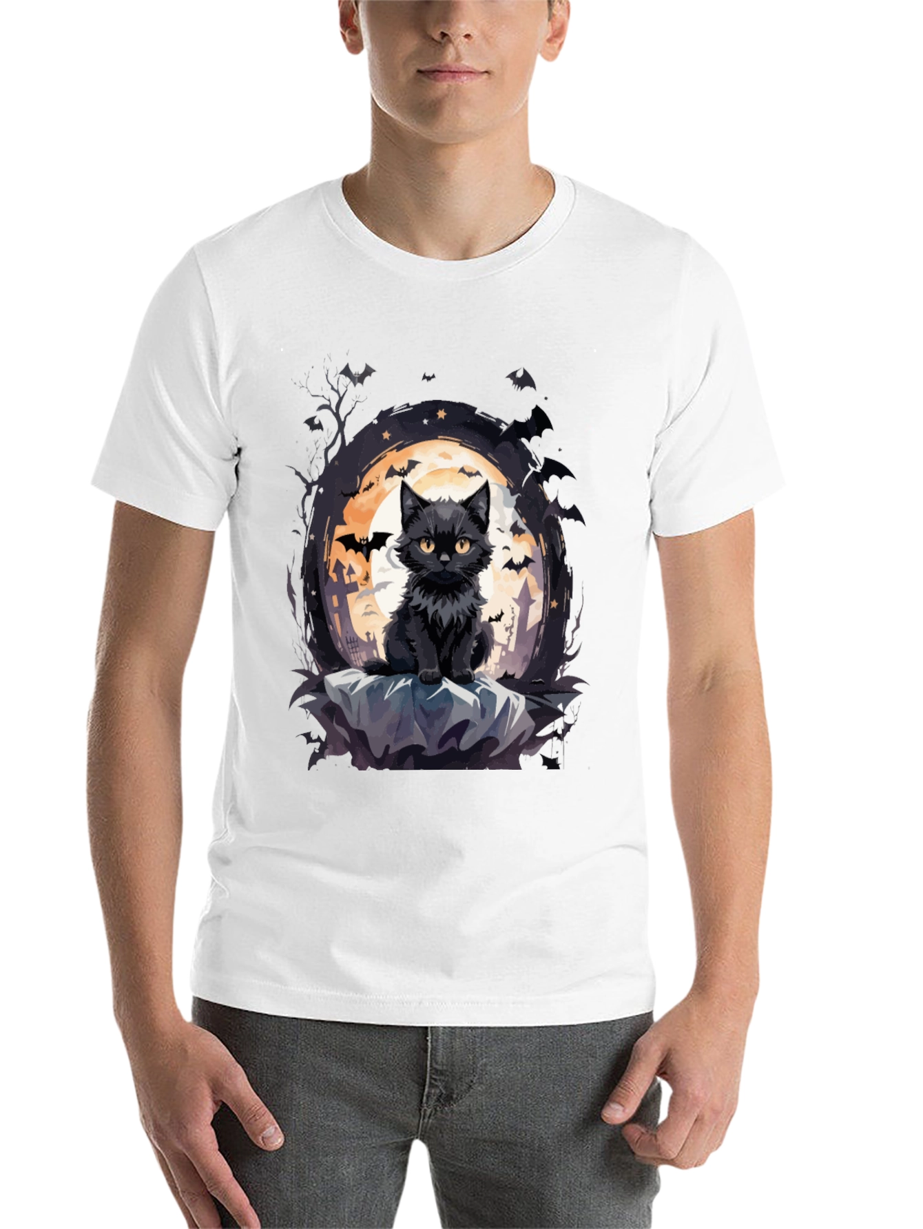 Halloween Black Cat T-Shirt - Spooky Season