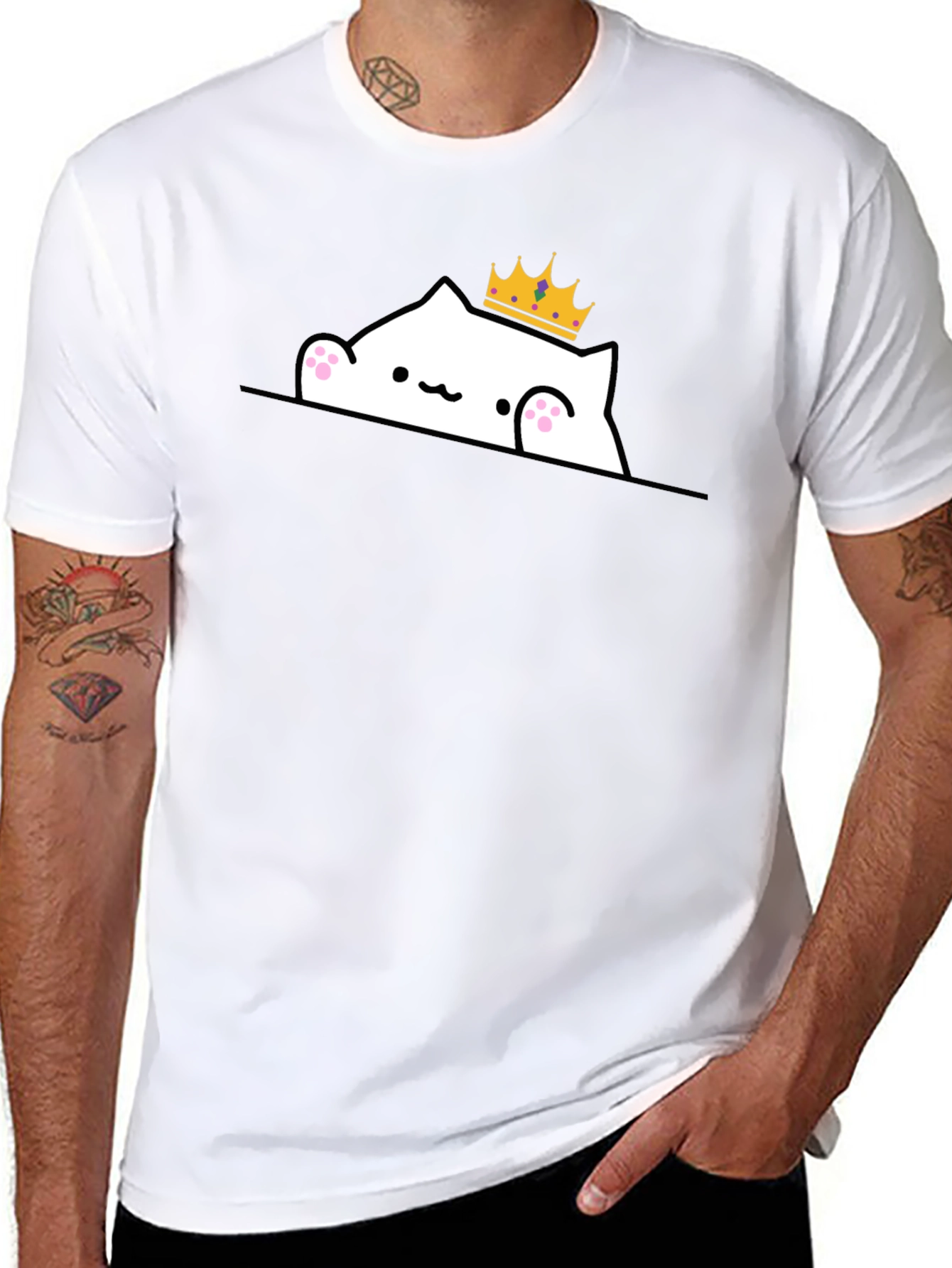 King Cat T-Shirt - Cute Cartoon Tee