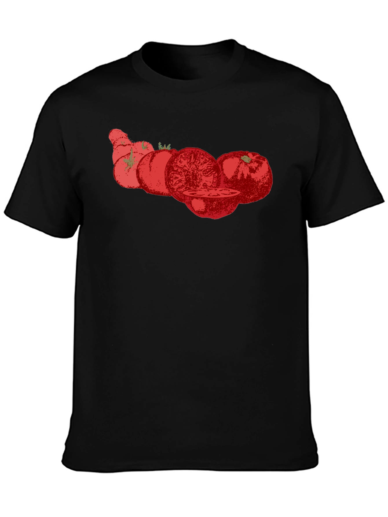 Tomato Graphic Tee - Black Cotton T-Shirt