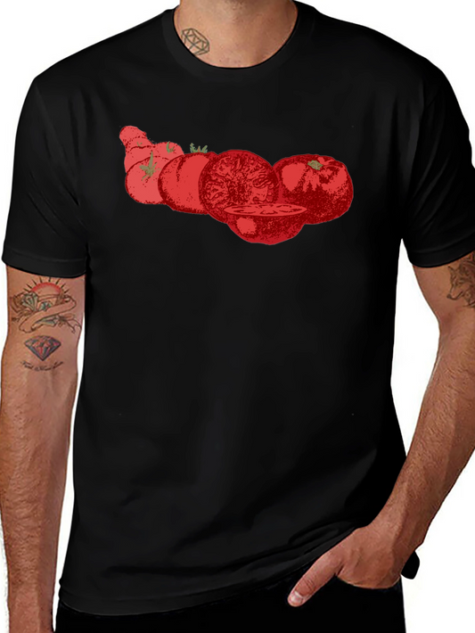 Tomato Graphic Tee - Black Cotton T-Shirt