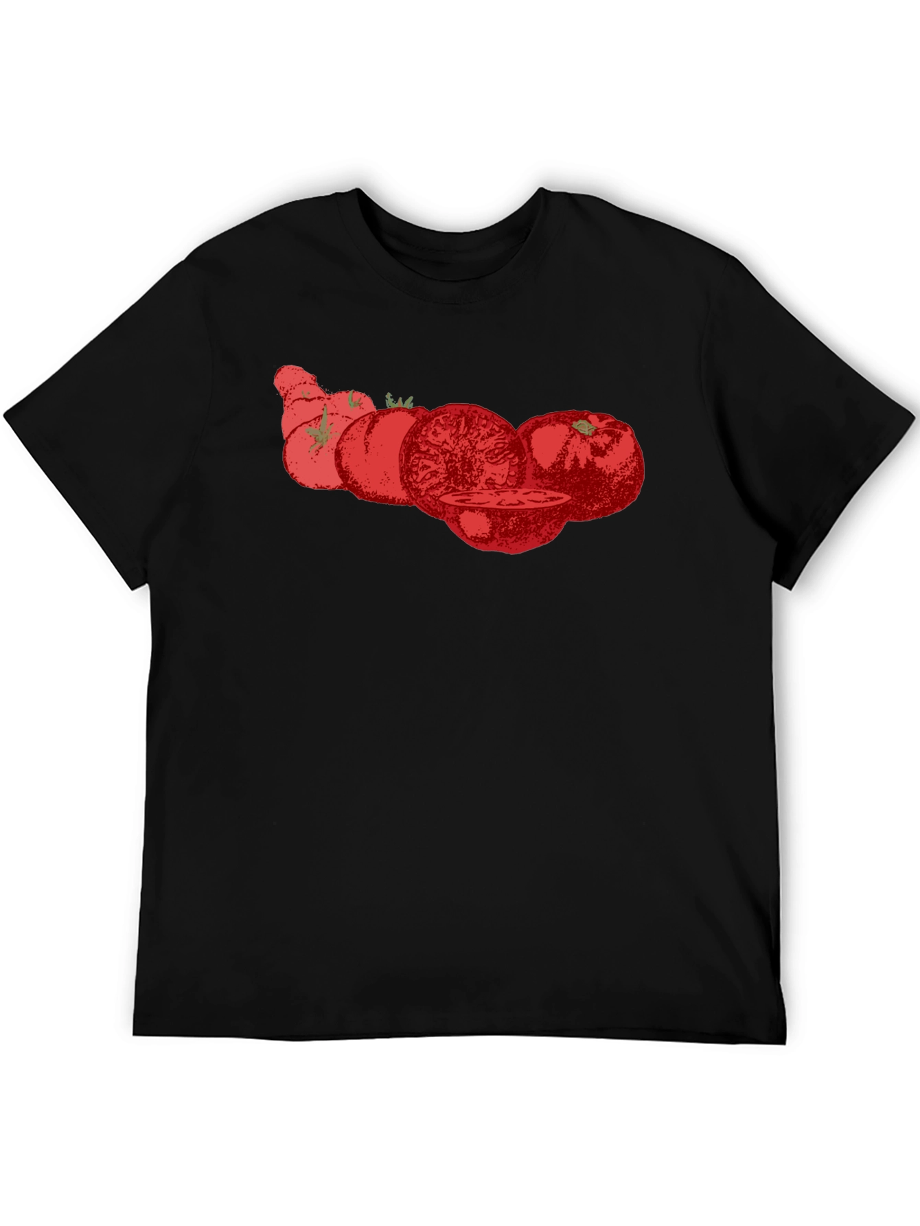 Tomato Graphic Tee - Black Cotton T-Shirt