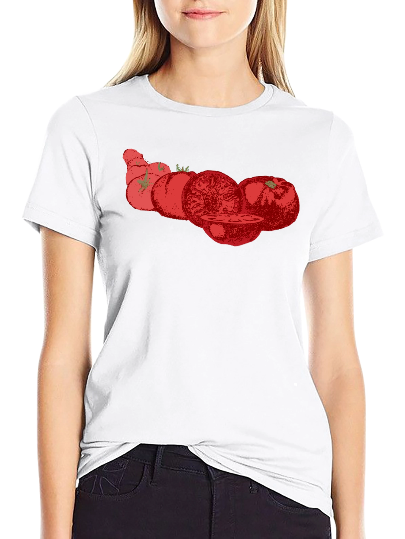 Tomato Graphic Tee - Black Cotton T-Shirt