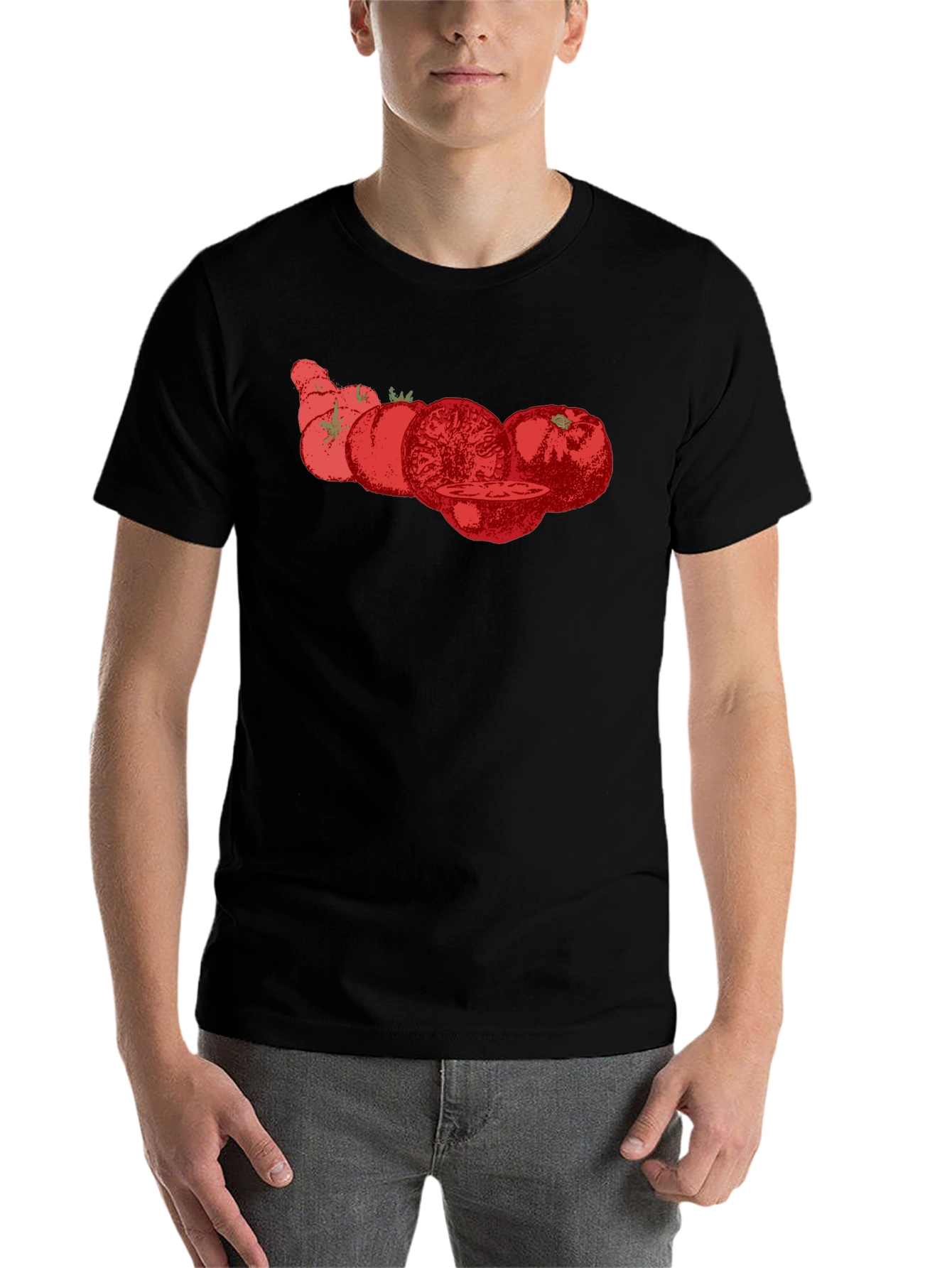 Tomato Graphic Tee - Black Cotton T-Shirt