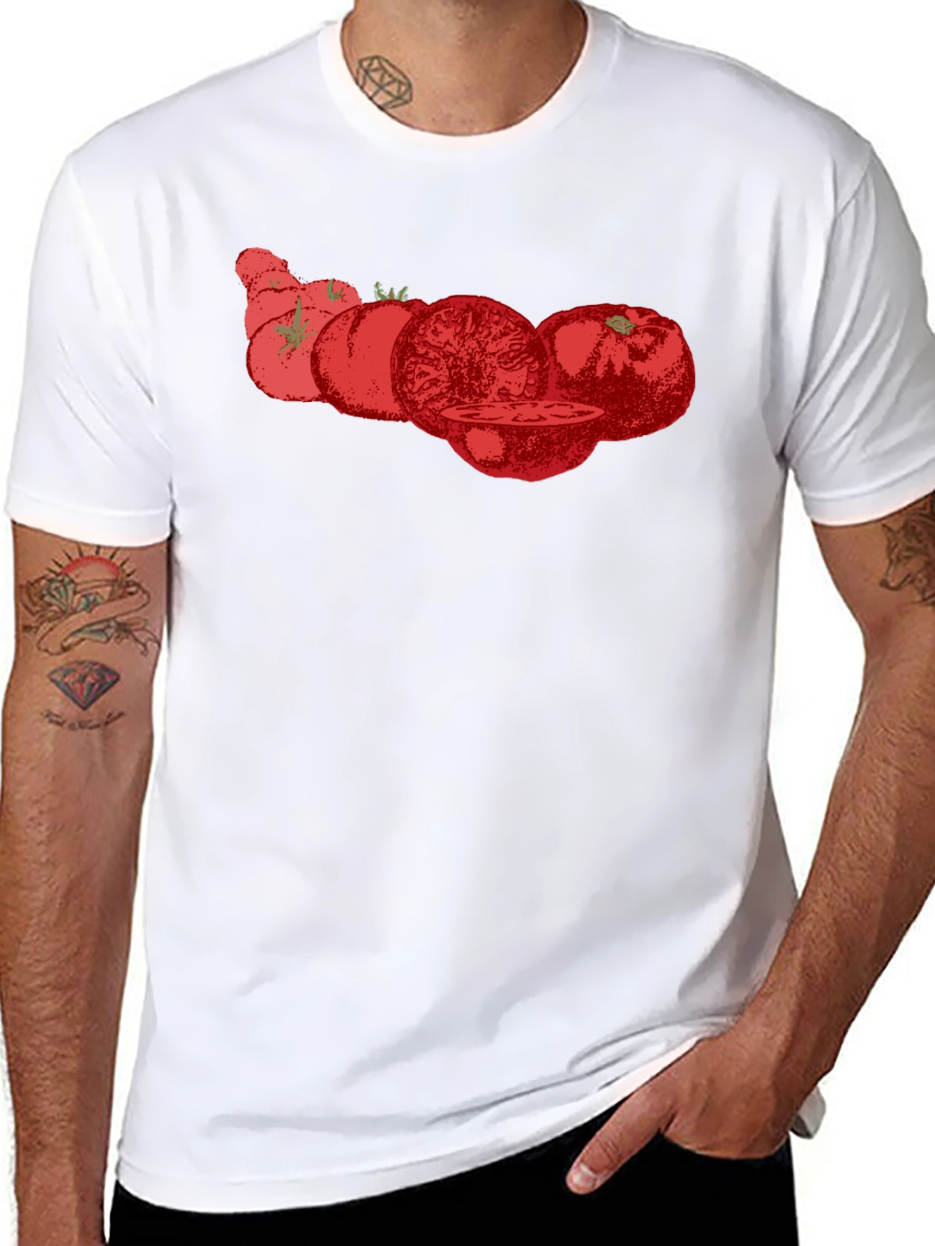 Tomato Graphic Tee - Black Cotton T-Shirt