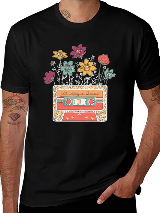 Vintage Soul Cassette Tape Floral T-Shirt