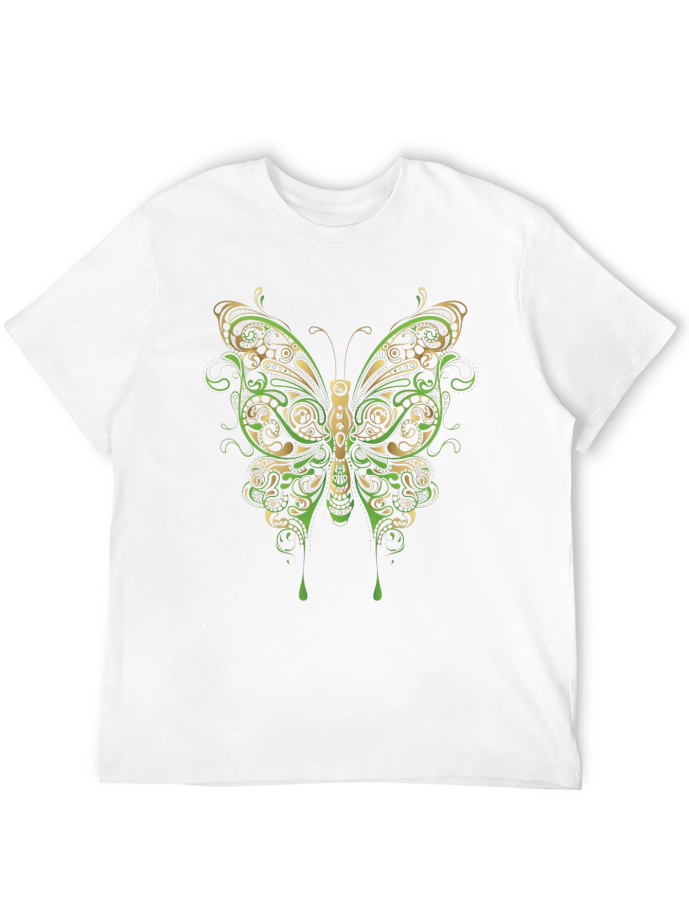 Butterfly Graphic Print Mens Black T-Shirt