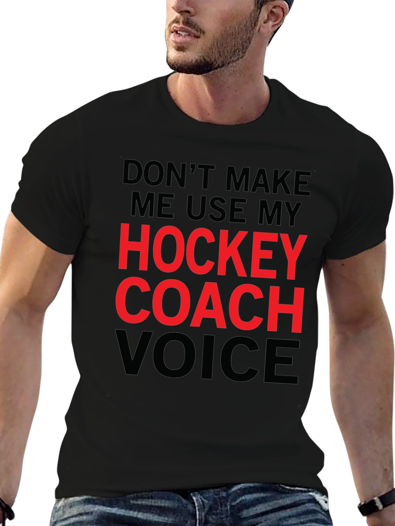 Hockey Coach Voice Graphic Tee - Black
