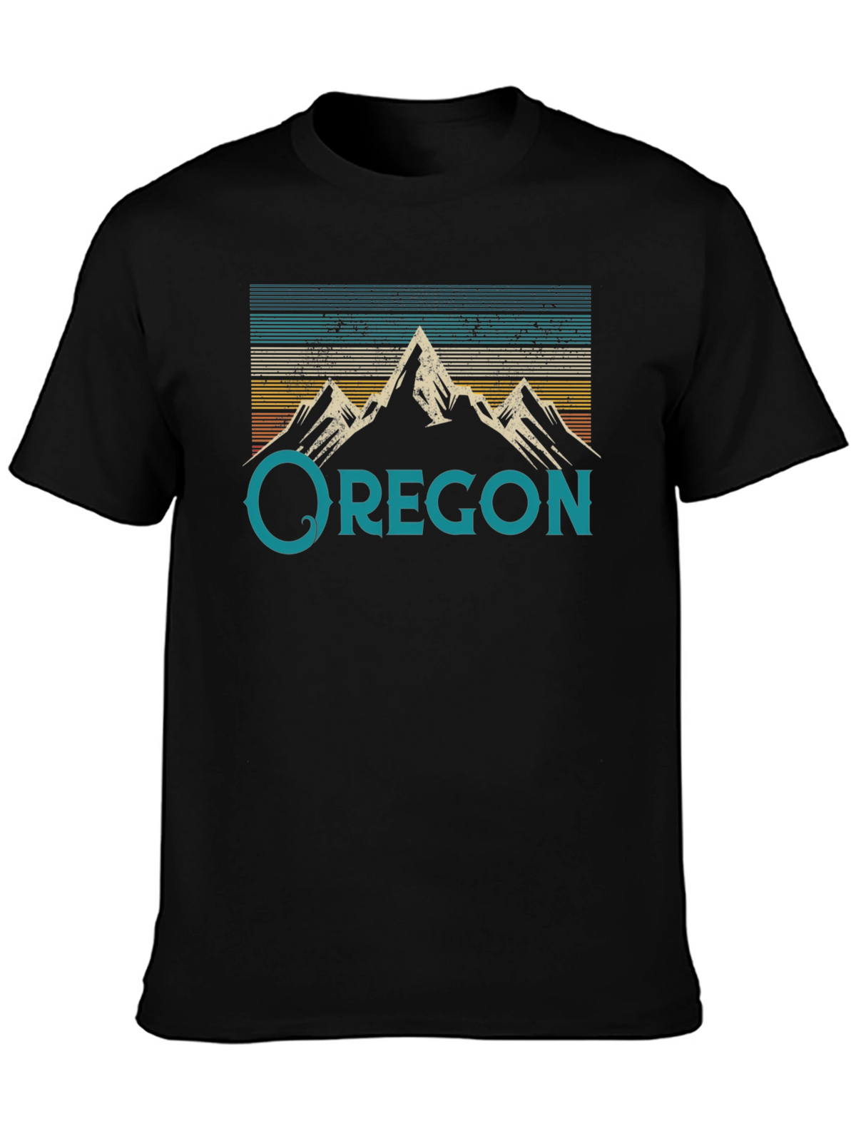 Oregon Mountain Graphic Tee - Retro Style