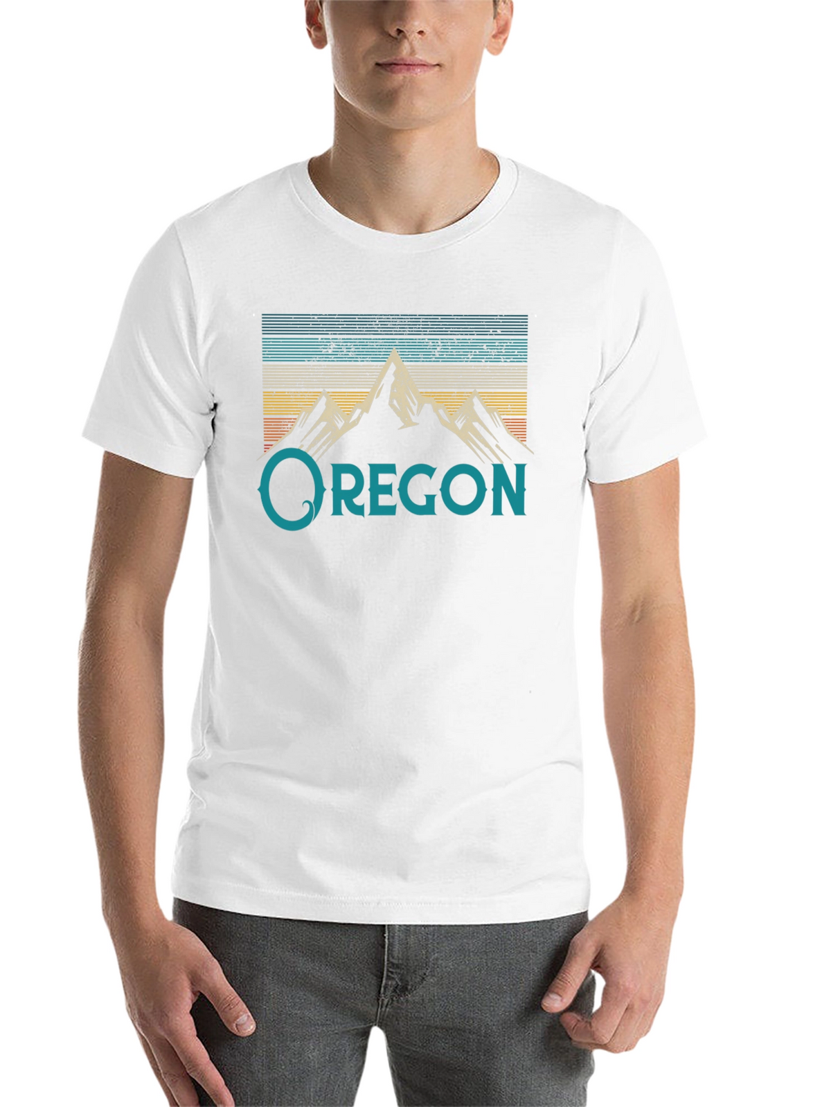 Oregon Mountain Graphic Tee - Retro Style