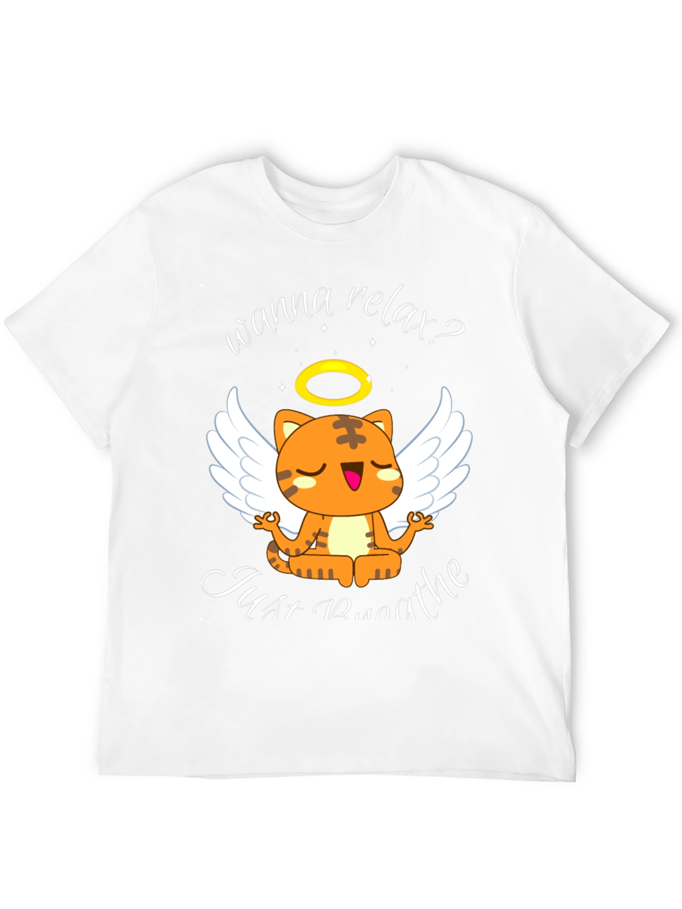 Relax Cat T-Shirt - Wanna Relax? Just Breathe Tee
