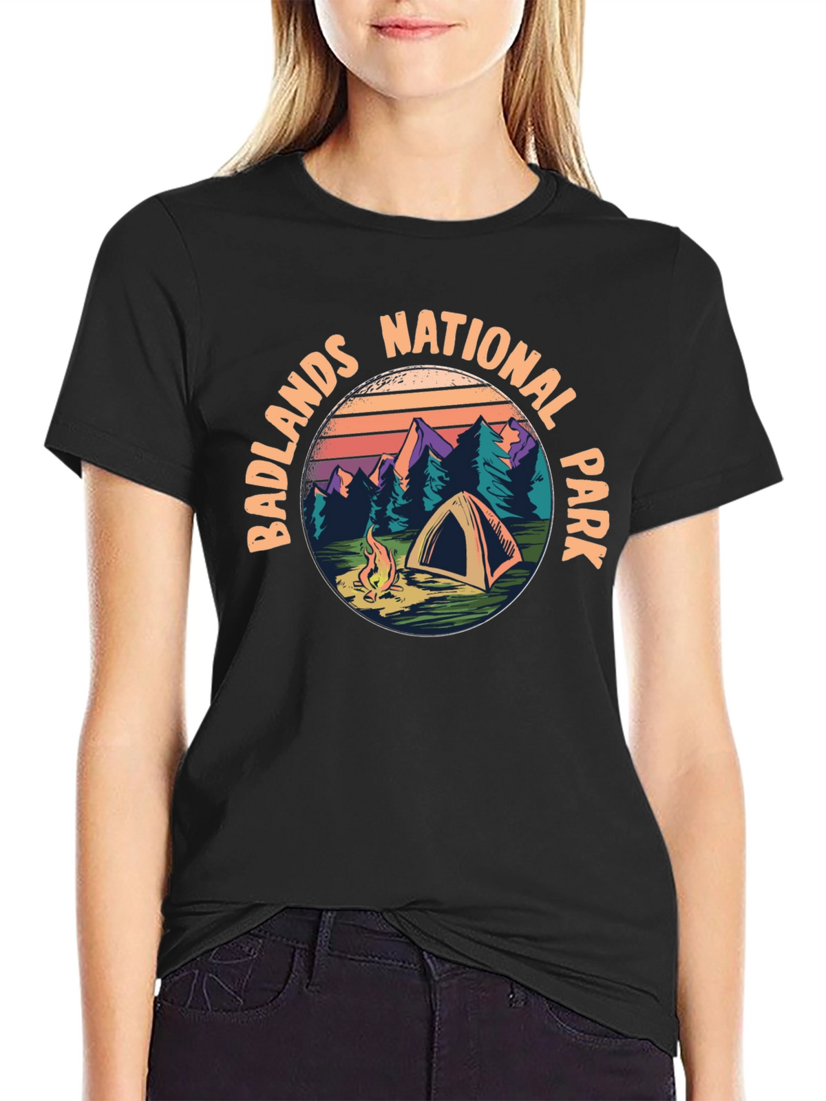 Badlands National Park Camping Graphic Tee