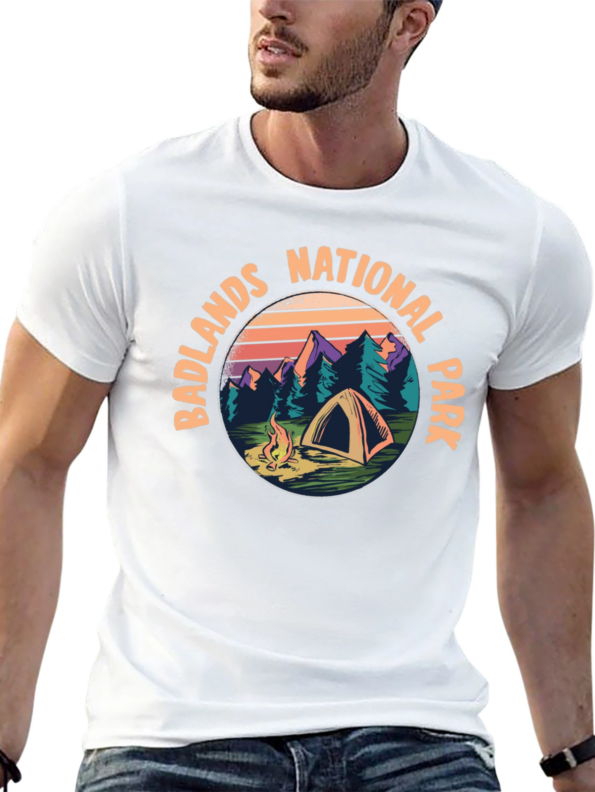 Badlands National Park Camping Graphic Tee