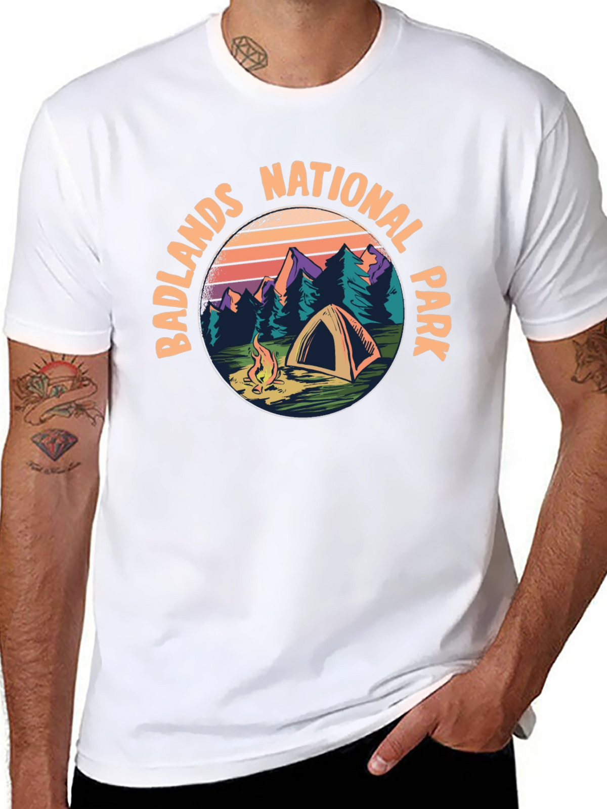 Badlands National Park Camping Graphic Tee
