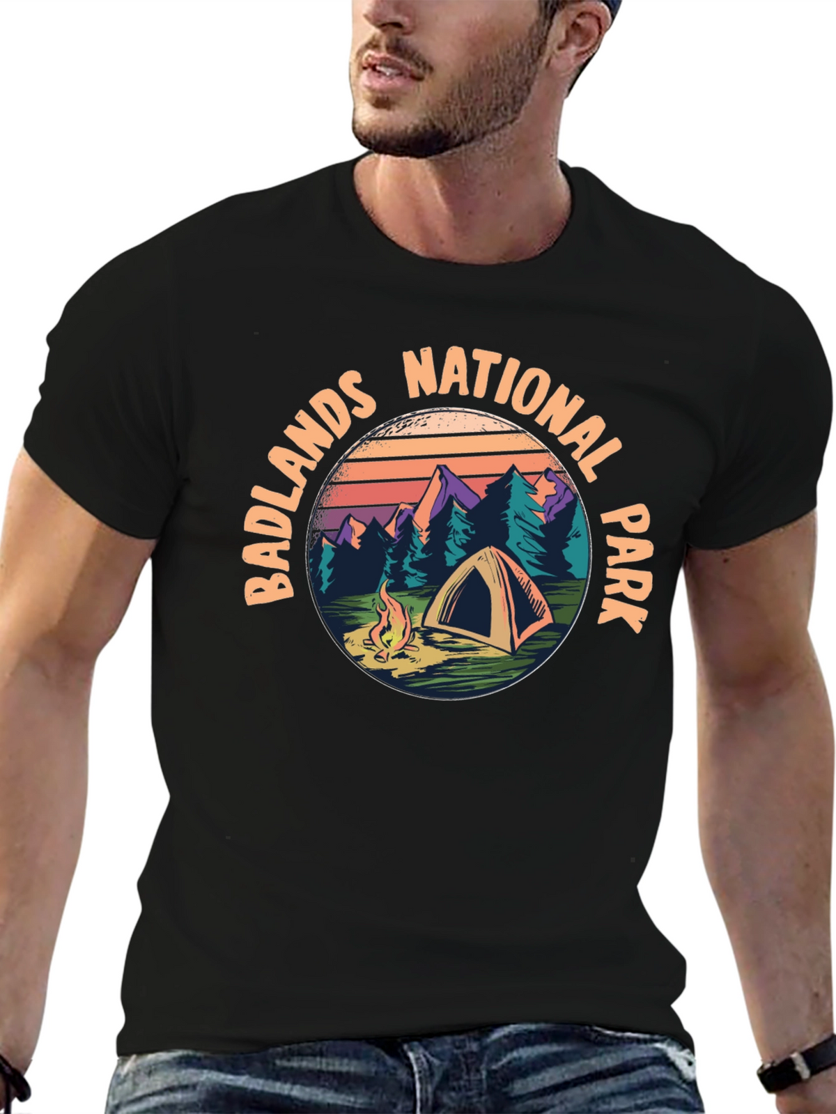 Badlands National Park Camping Graphic Tee