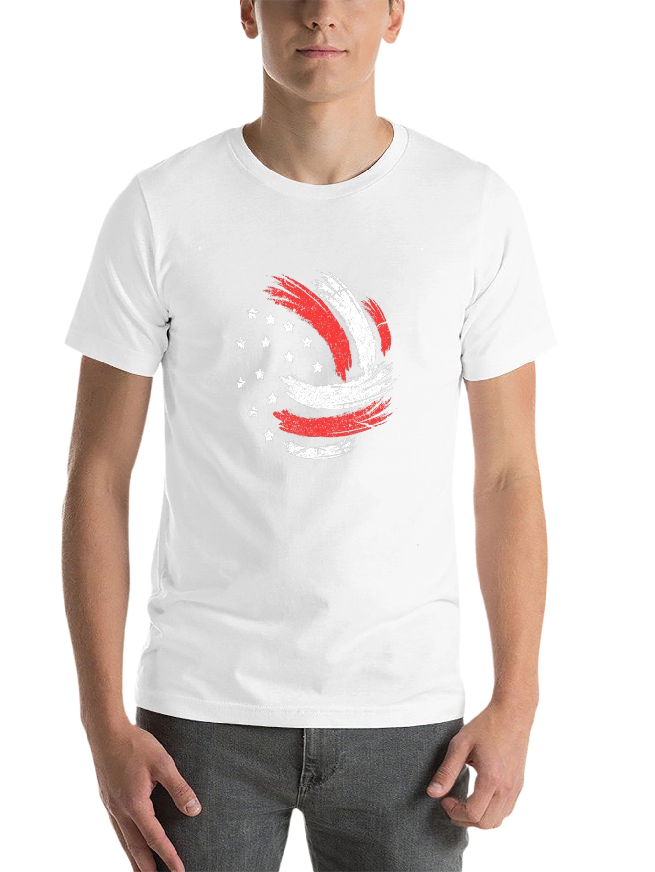 Patriotic Volleyball Graphic Tee - USA Pride