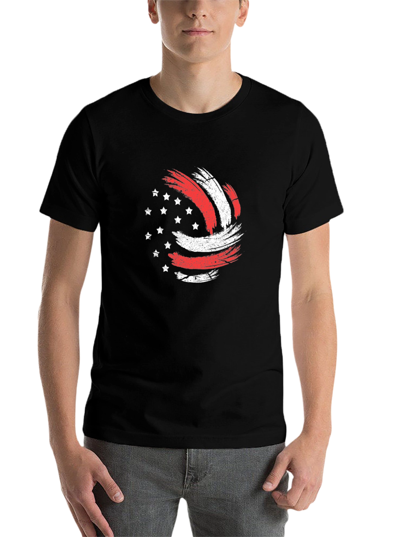 Patriotic Volleyball Graphic Tee - USA Pride