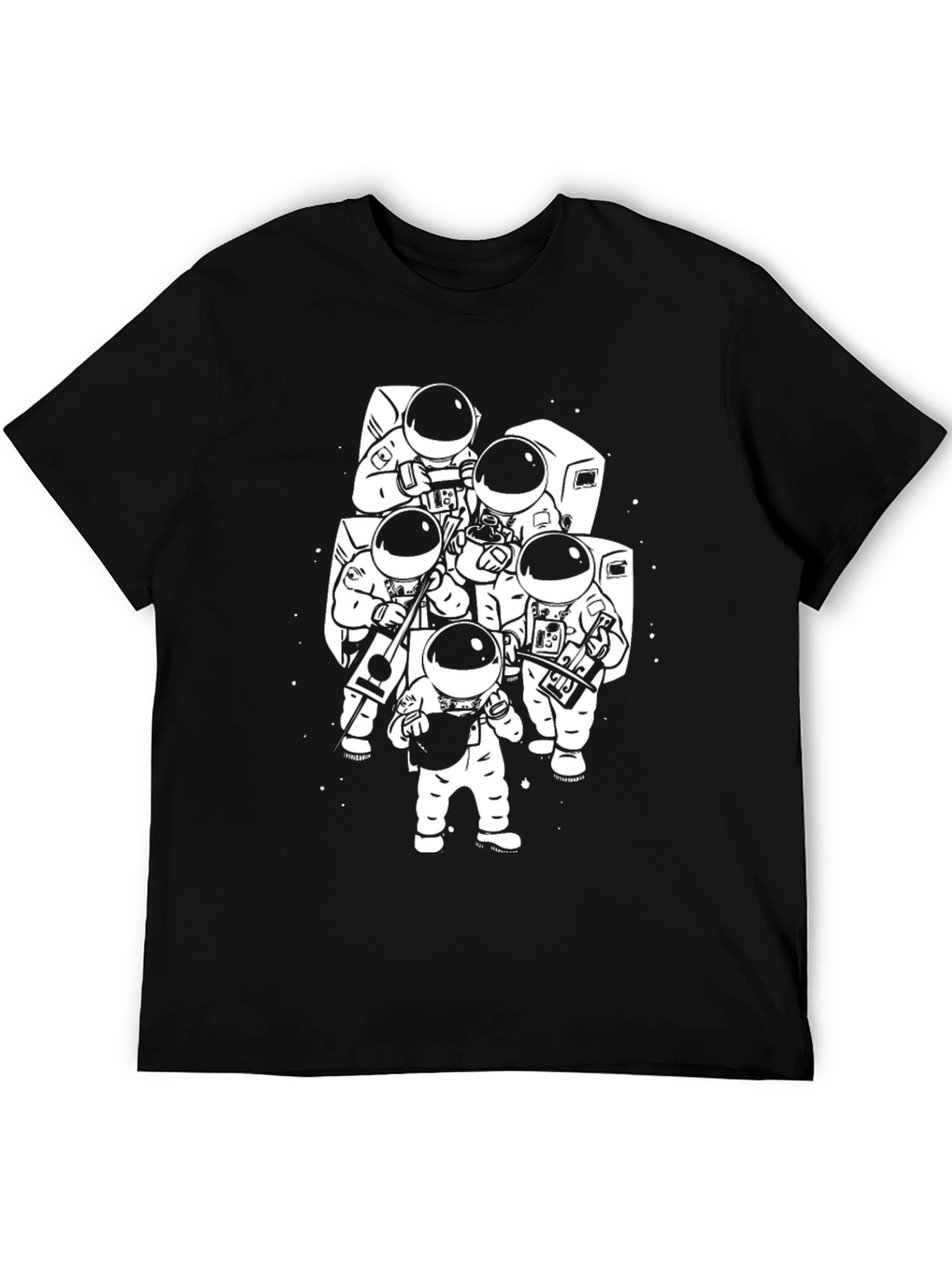 Astronaut Band Graphic T-Shirt - Black Cotton Tee