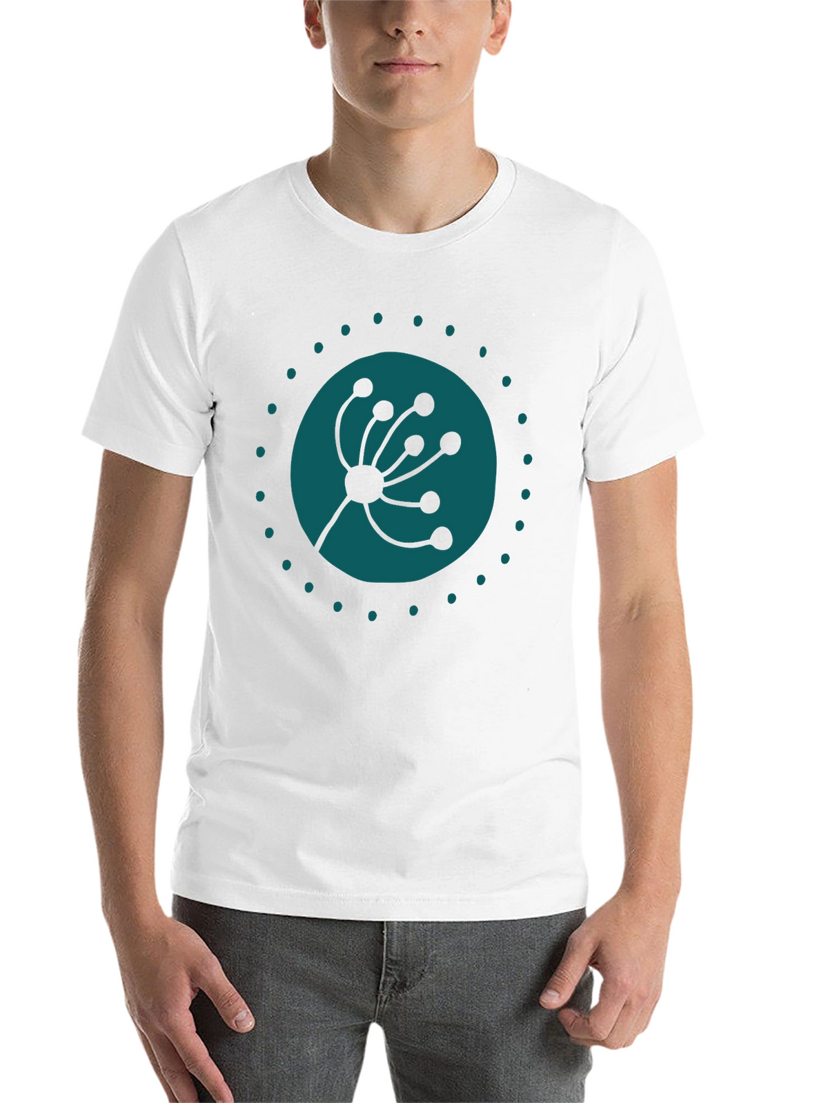 Modern Botanical Graphic Tee - Black Cotton Comfort