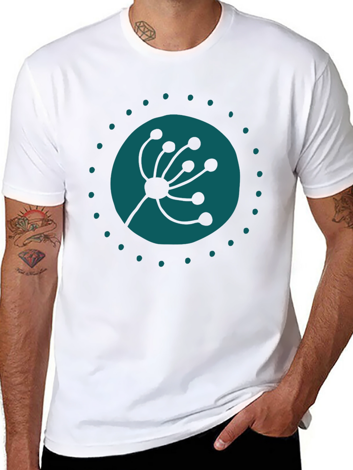 Modern Botanical Graphic Tee - Black Cotton Comfort